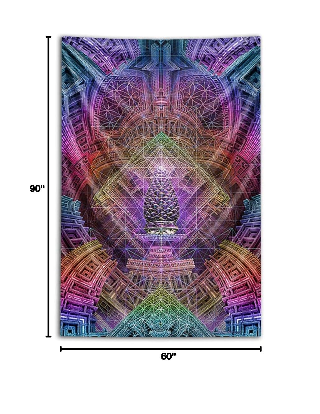 Radiant Pinecone Psychedelic Wall Tapestry by Dima Yastronaut - Modern Bohemian Home Decor for Bedroom, Living Room & Dorm - Third Eye Tapestries Collection