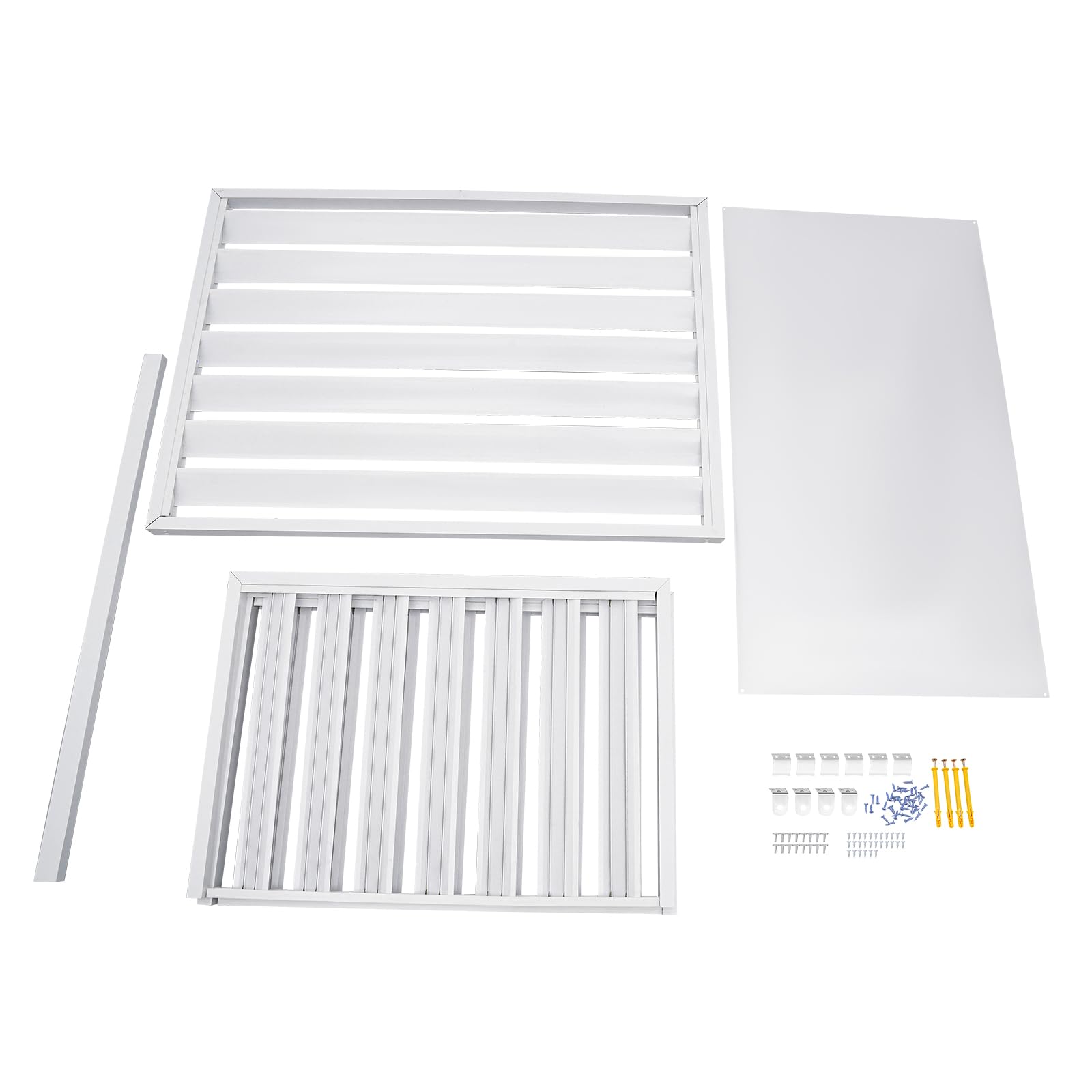 White 3-Panel Outdoor Air Conditioner Fence Privacy Screen - 40.16 x 22.05 x 31.5 Inches - Durable AC Unit Cover for Yard, Patio & Garden Decoration