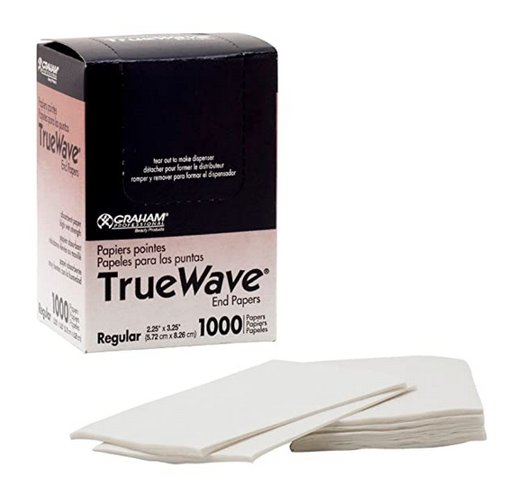 True Wave End Papers Graham Beauty 1000ct Regular Size - Professional Salon Perm & Hair Styling Essentials for Smooth Wrapping