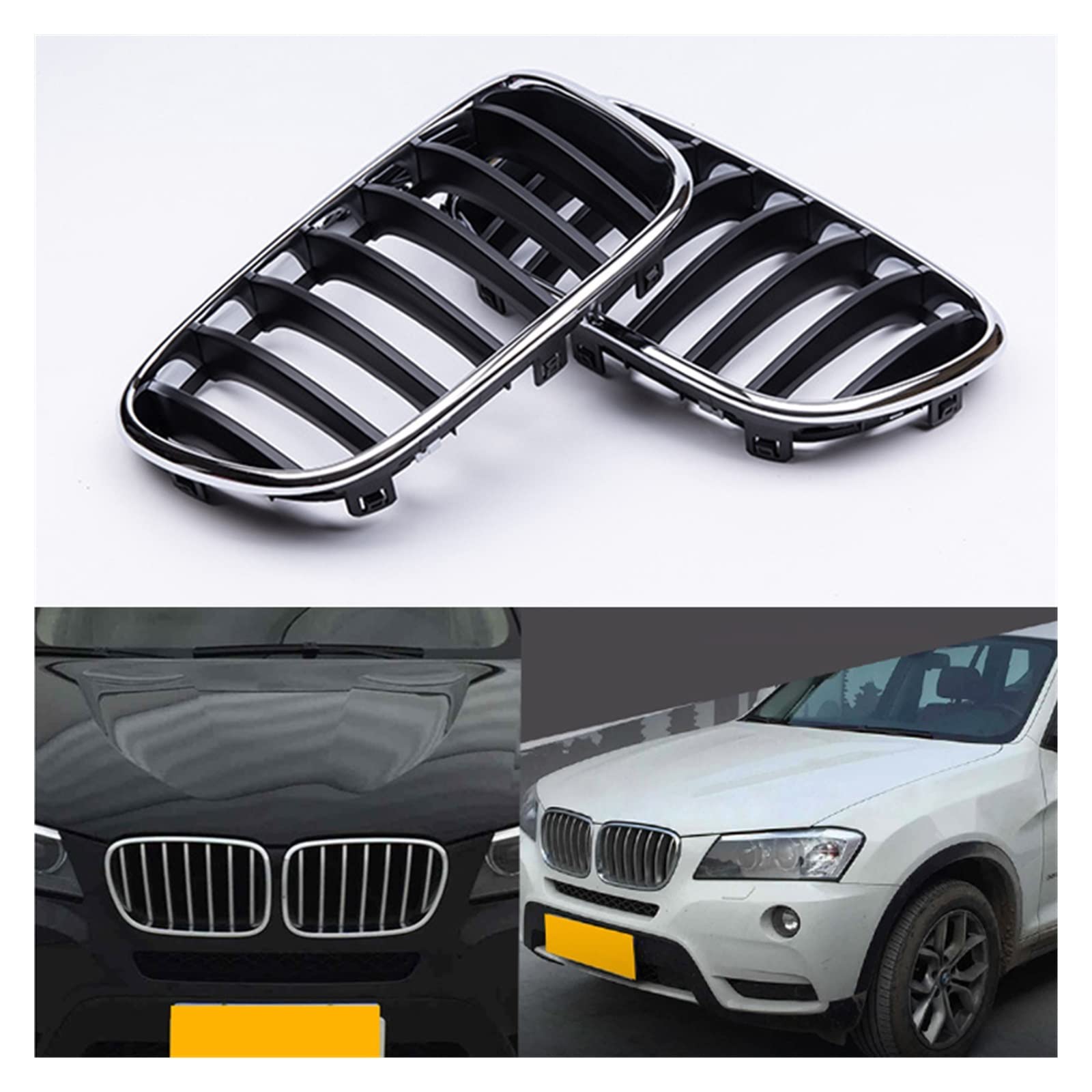 Auto Front Grill & Bumper Grille Set for BMW X3 F25 (2011-2013) | ABS Plastic Replacement Parts | Car Accessories for Enhanced Protection & Style | Perfect for Daily Driving & Car Customization