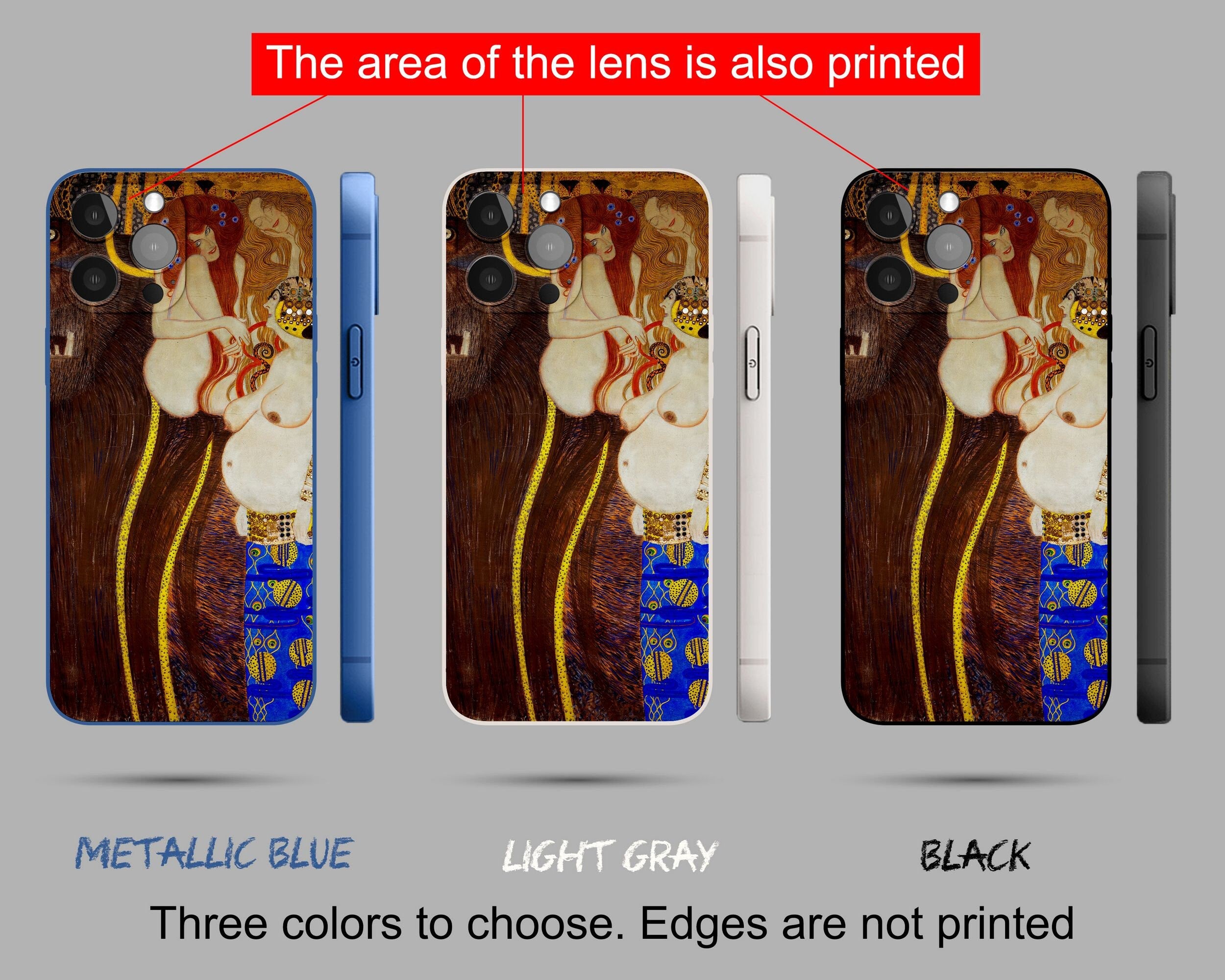Gustav Klimt Beethoven Frieze The Hostile Powers iPhone Case - Compatible with iPhone 12 Pro & iPhone 7 - Artistic Aesthetic Phone Cover - Perfect Gift for Women - Ideal for Daily Use, Travel & Special Occasions