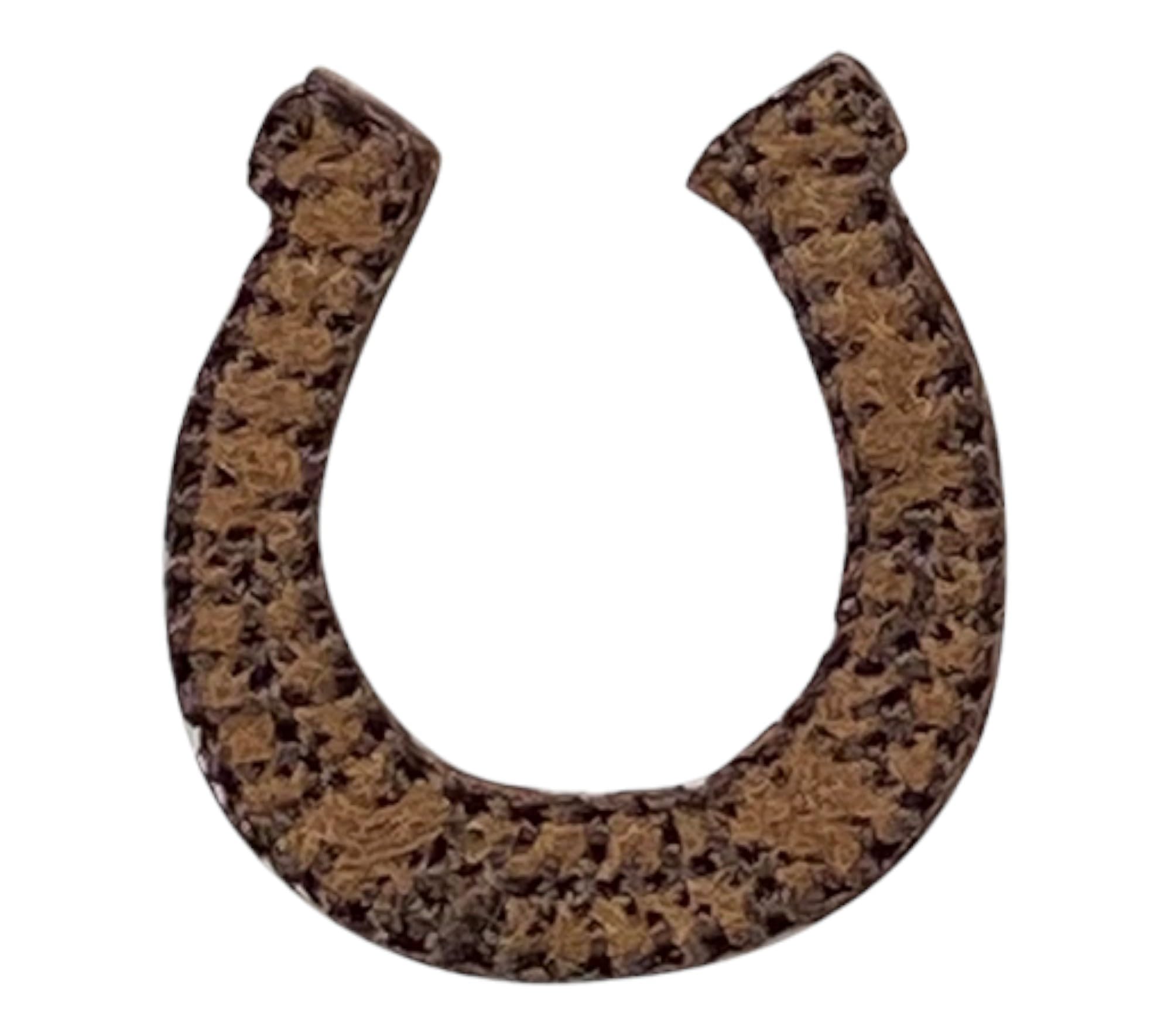 1 Inch Small Brown Western Horseshoe Iron-On Patch for Jeans, Jackets & Hats - Embroidered DIY Clothing Repair & Western Style Decoration