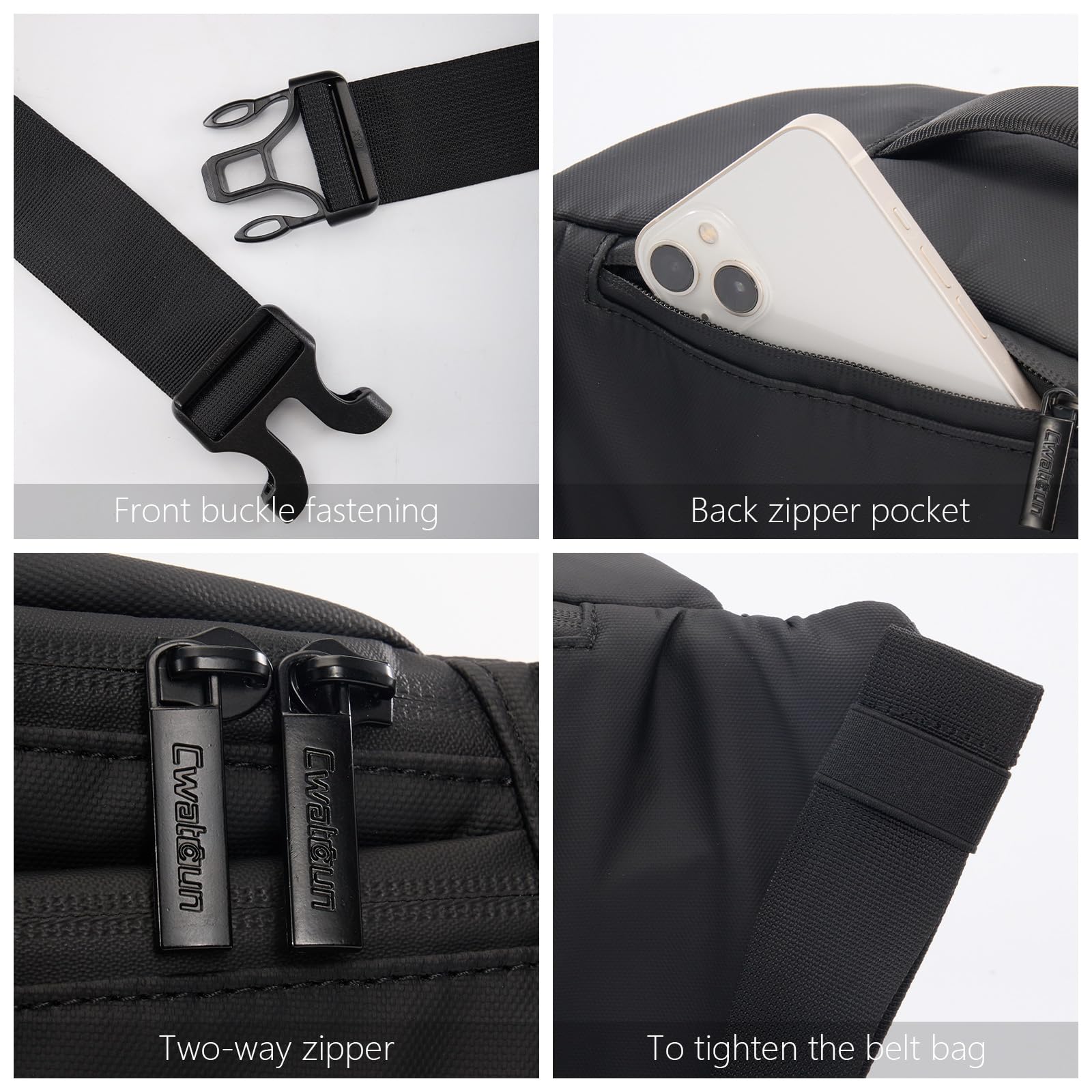 Waterproof Camera Belt Bag for DSLR/SLR - Shoulder Bag for Canon Nikon Sony Fuji - Daily Carry Storage Bag (Black) - Perfect for Travel, Hiking & Outdoor Photography