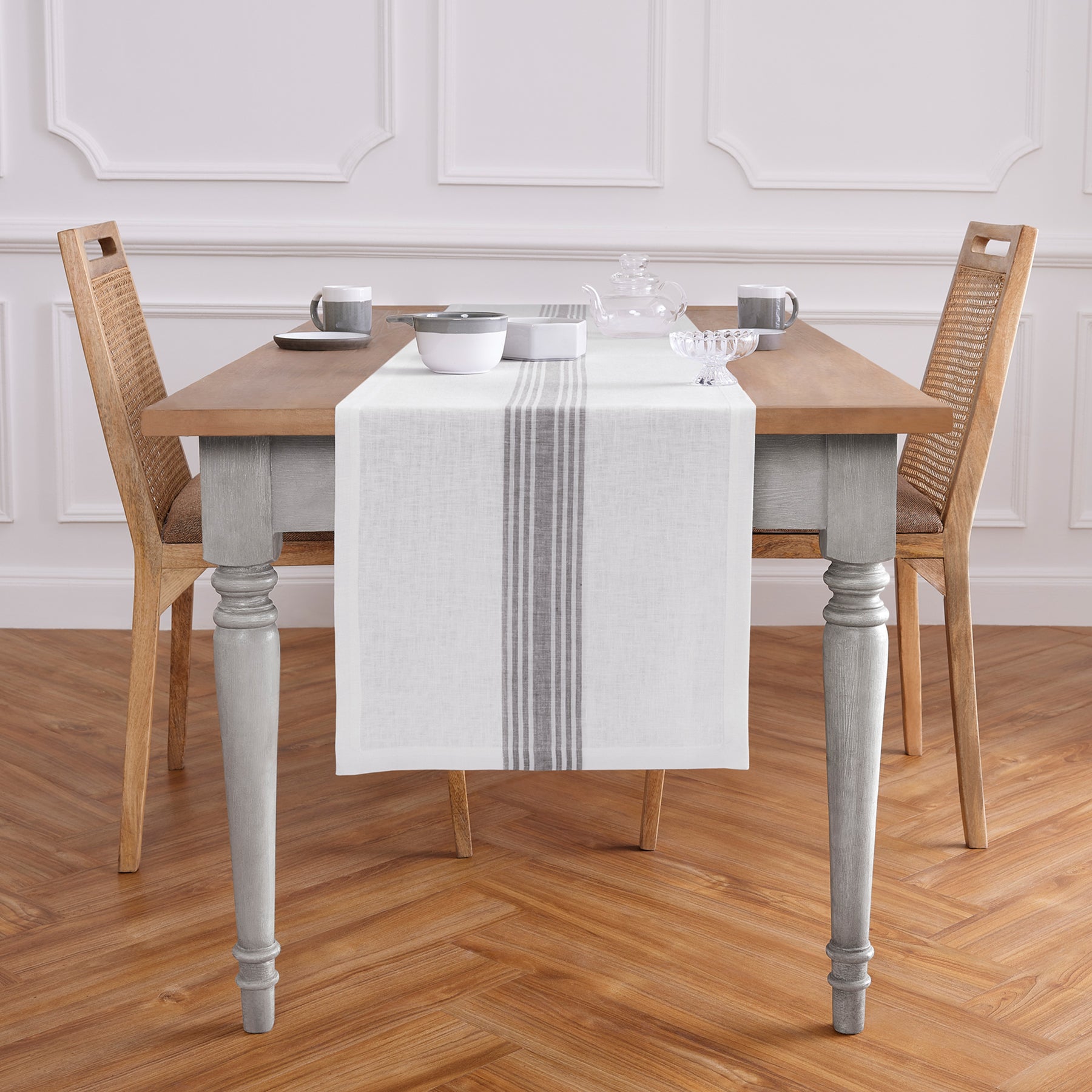 Farmhouse Table Runner - 16 Inch & 18 Inch Wide Cotton Linen Blend - Perfect for Dining Tables, Kitchen Decor & Rustic Weddings