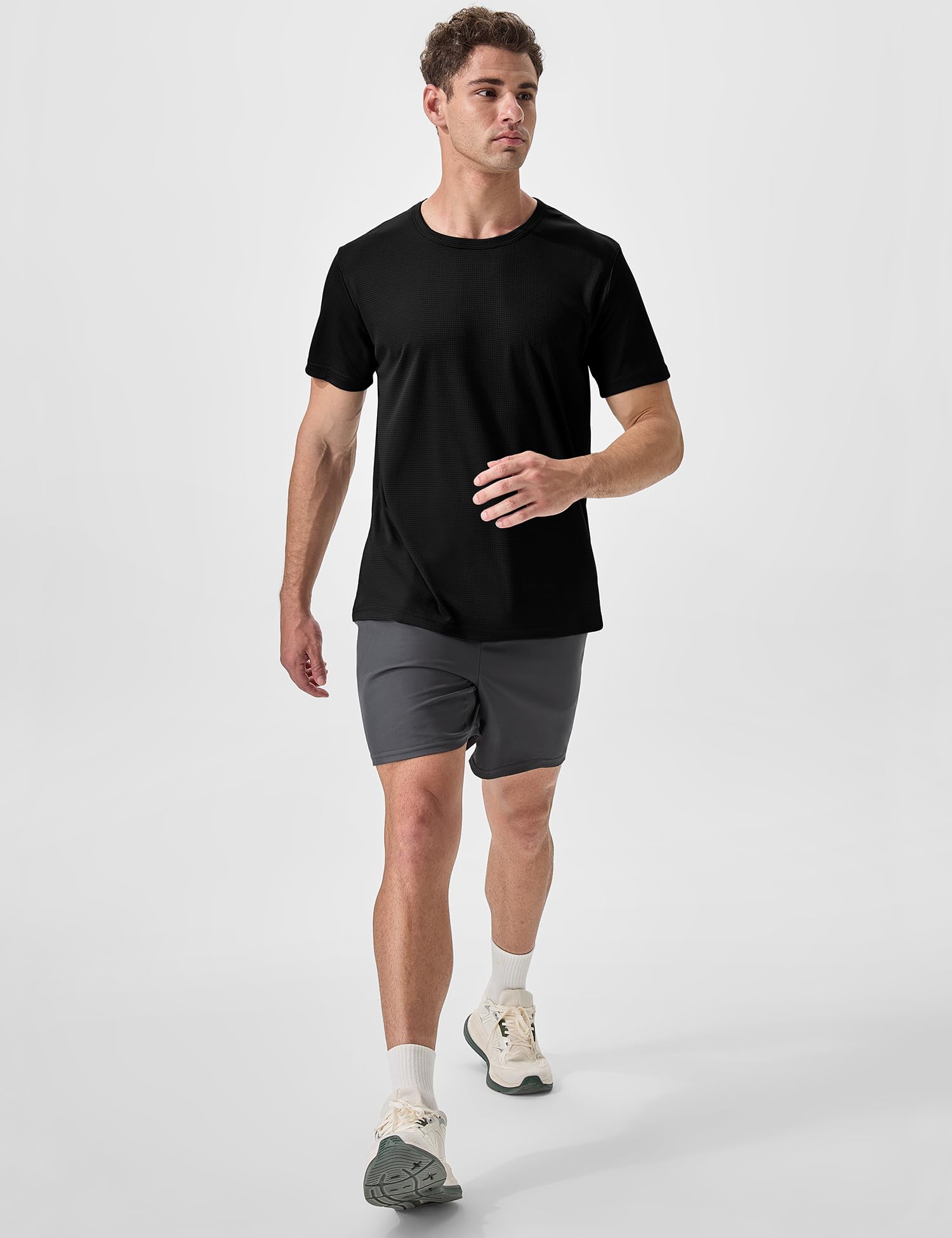 Men's 2 Pack Lightweight Crew Neck Athletic Running Short Sleeve T-Shirts - Breathable Quick-Dry Gym Workout Tee Shirts for Men - Perfect for Running, Training & Casual Wear