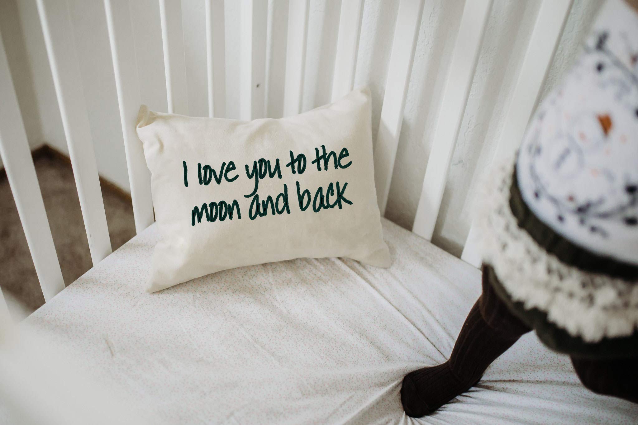 Romantic 2nd Anniversary Cotton Throw Pillow - 'I Love You to the Moon and Back' Cushion Gift for Couples | Perfect for Valentine's Day, Wedding Anniversary & Home Decor