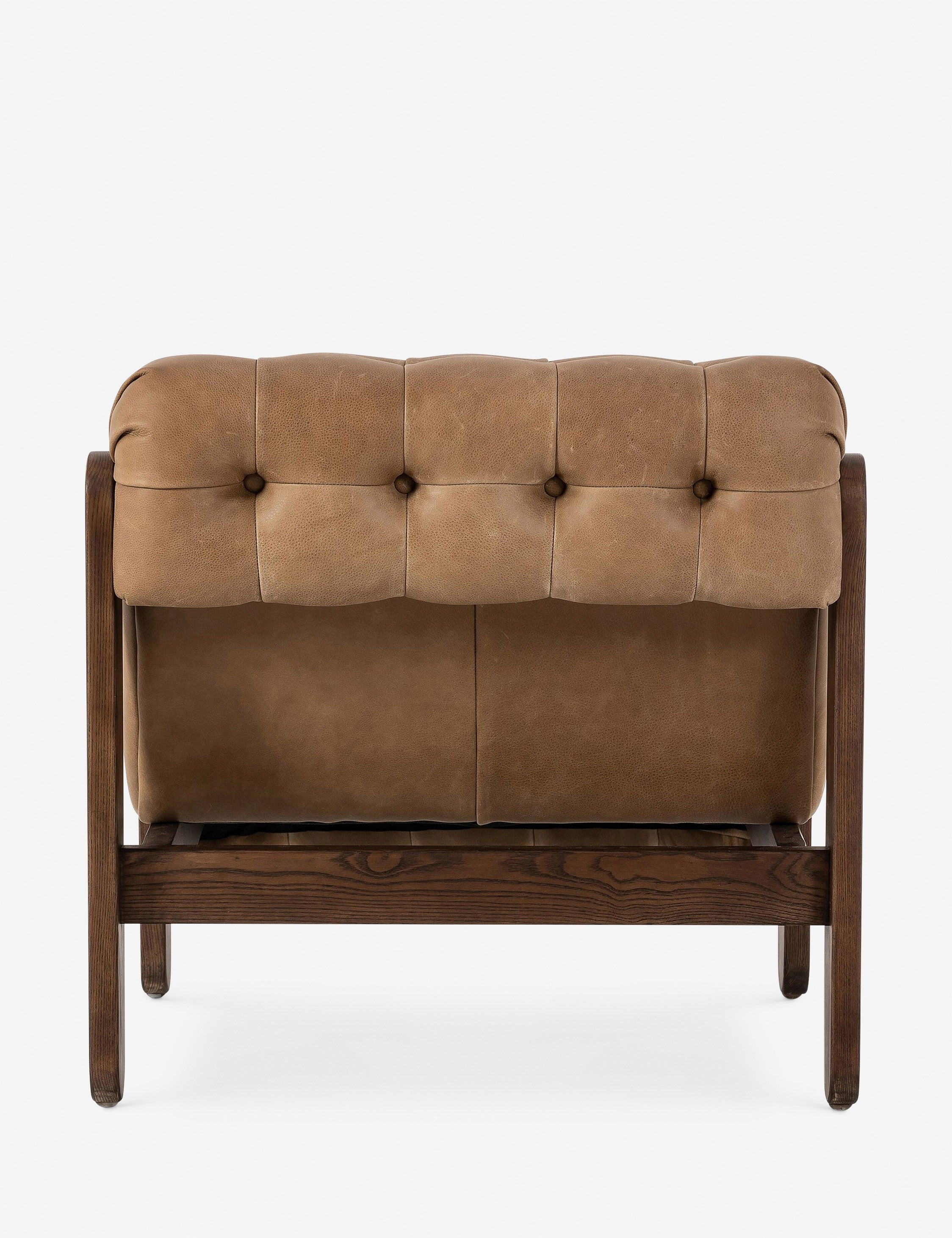 Luxury Cantor Leather Accent Chair - Modern PU Leather Living Room Chair with Nailhead Trim, Comfortable Mid-Century Style Lounge Chair for Home Office, Living Room & Bedroom Decor
