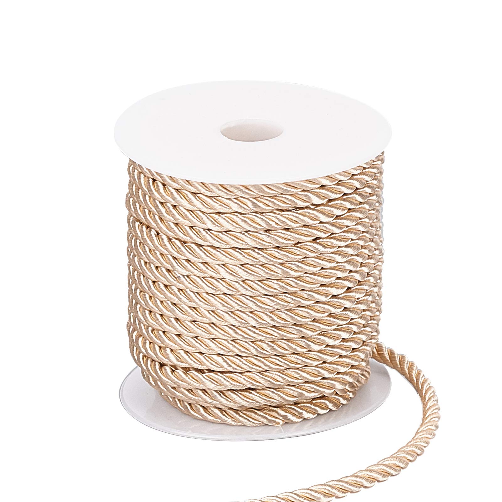 PH PandaHall 5mm Twisted Polyester Silk Cord - 3-Ply Decorative Rope for Crafts, Home Decor, Costumes, Christmas Bags & Graduation Honor Cords (59 Feet) | Shiny Viscose Trimming for DIY Projects, Gift Wrapping & Party Decorations