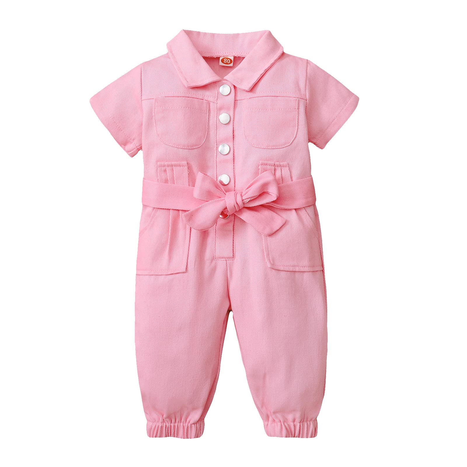 2021 Girls' Short Sleeve Romper Jumpsuit - Solid Color Toddler Outfit for Baby Girls | Perfect for Summer Playdates, Beach Trips & Casual Wear