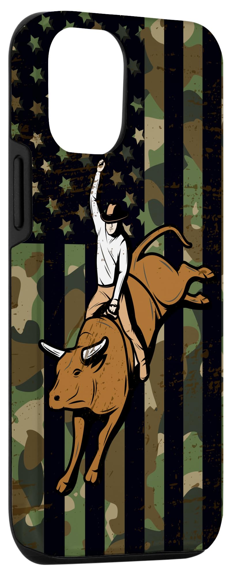 Vintage 80s American Flag Rodeo Rider iPhone 12/12 Pro Case - Perfect for Cowboy Fans, Rodeo Enthusiasts & Western Style Lovers (Ideal for Rodeo Events, Country Concerts & Western-Themed Parties)