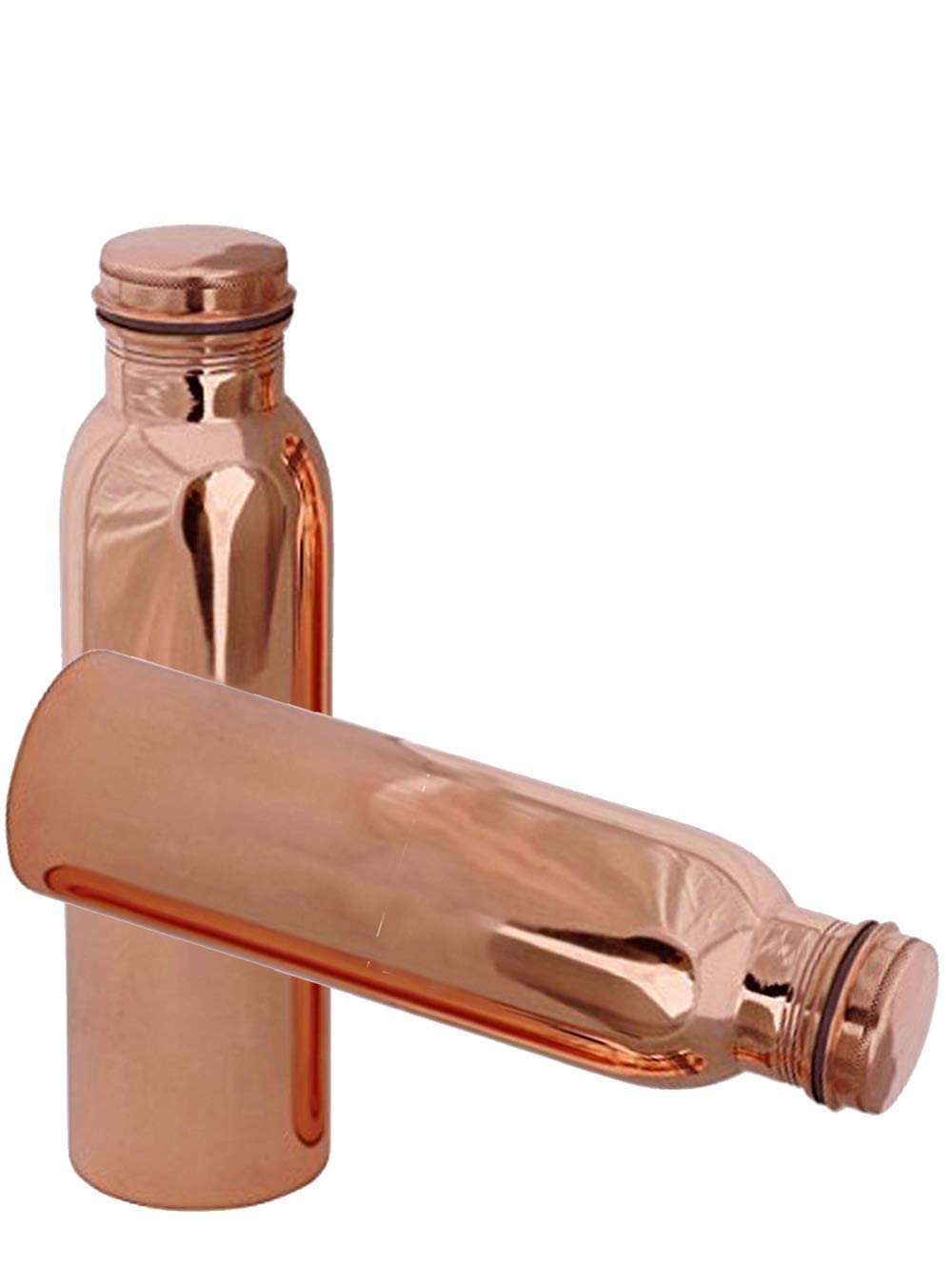 Pure Copper Water Bottles for Daily Hydration - Set of 2, Ayurvedic Detox & Health Benefits - Perfect for Home, Office, Yoga & Outdoor Activities