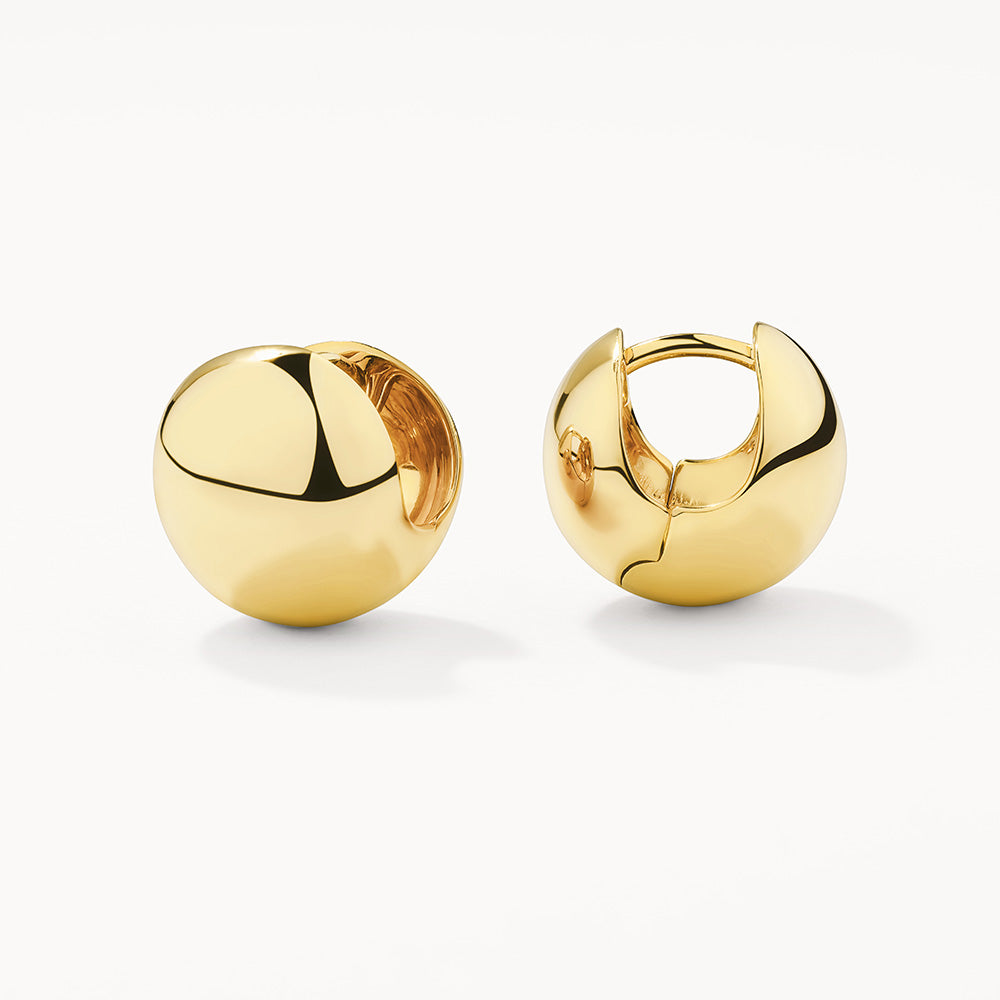 Gold Ball Huggie Earrings for Women - Minimalist Hoop Earrings for Everyday Wear, Gift Giving & Special Occasions