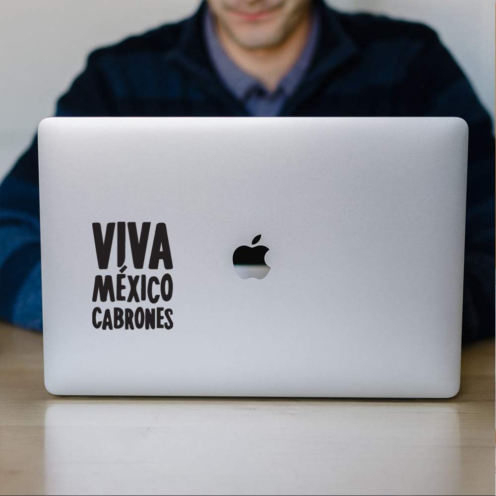 Viva Mexico Cabrones (Black) - Set of 2 Premium Waterproof Vinyl Decal Stickers for Laptop, Phone, Helmet, Car Window, Bumper, Mug, Cup, Door & Wall Decor - Perfect for Mexican Pride, Gifts & Personalization