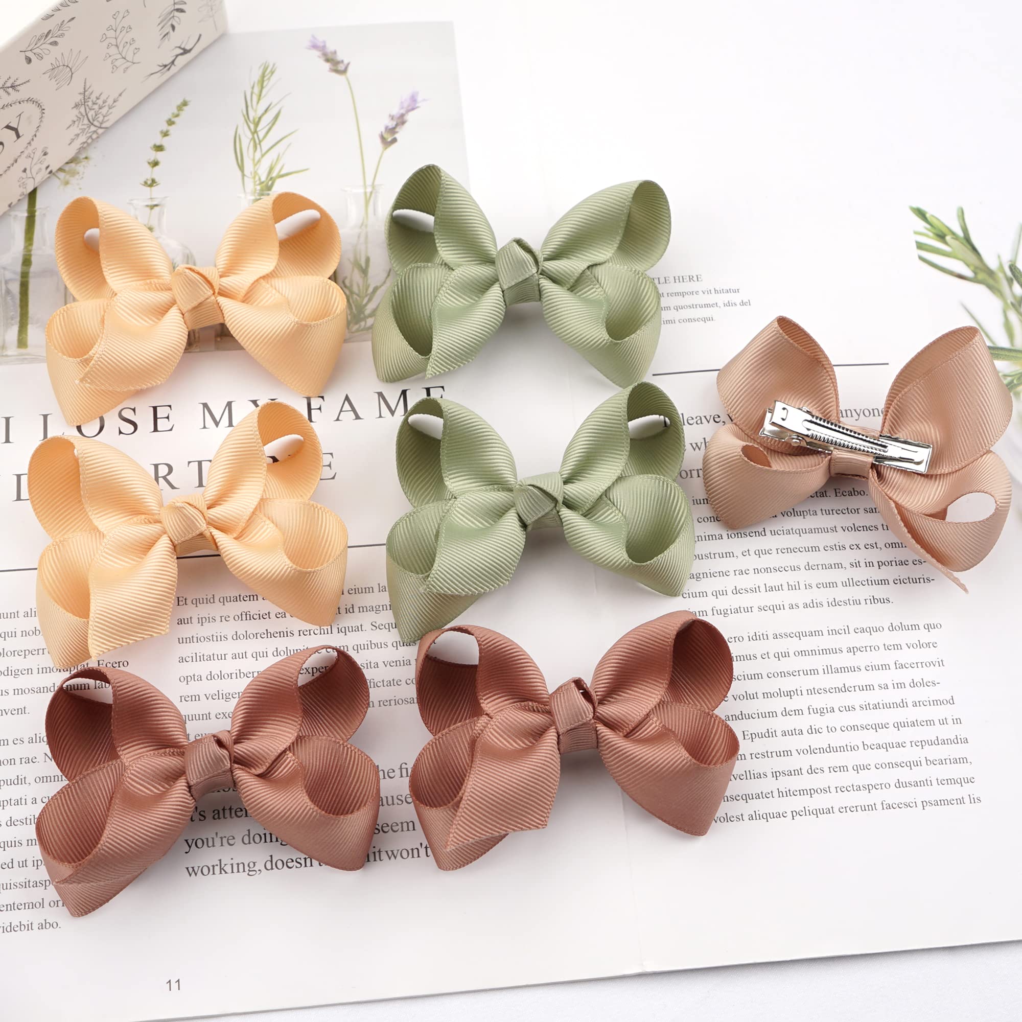 JOYOYO 40 Pcs Hair Bows for Toddlers Girls - Hair Clips & Ribbon Bows for Kids (3 Inch) - Perfect for Parties & School