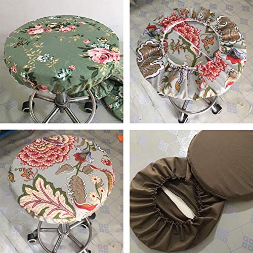 Padded Round Bar Stool Cover with Zipper - Removable & Washable Stool Slipcover - 11.81 Inch Round Chair Seat Cushion Protector for Wooden & Metal Stools - Perfect for Coffee Shops, Kitchen Islands & Home Bars