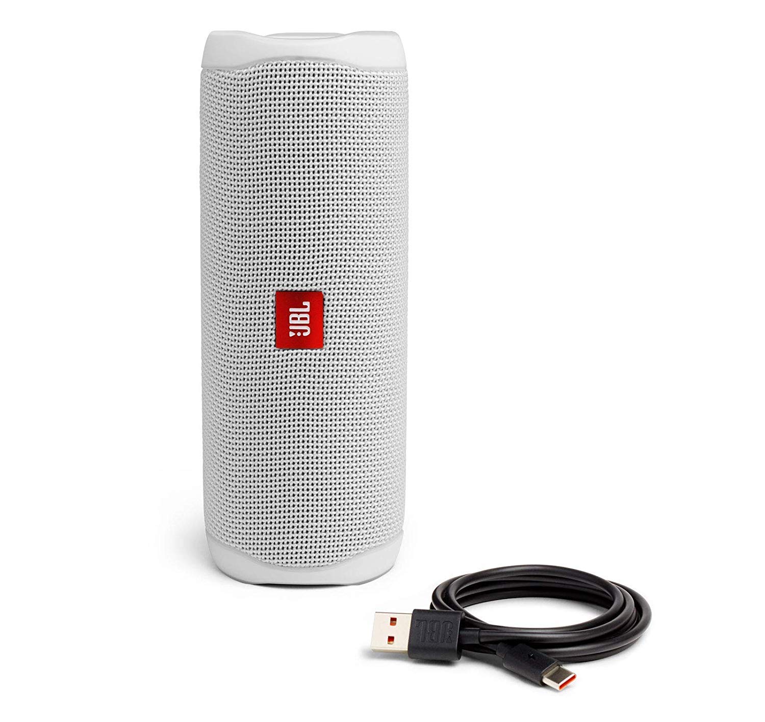 JBL FLIP 5 Waterproof Portable Bluetooth Speaker - Wireless Outdoor Speaker with 12 Hours Playtime, IPX7 Rating, White (Renewed) - Perfect for Beach, Pool, Camping & Travel