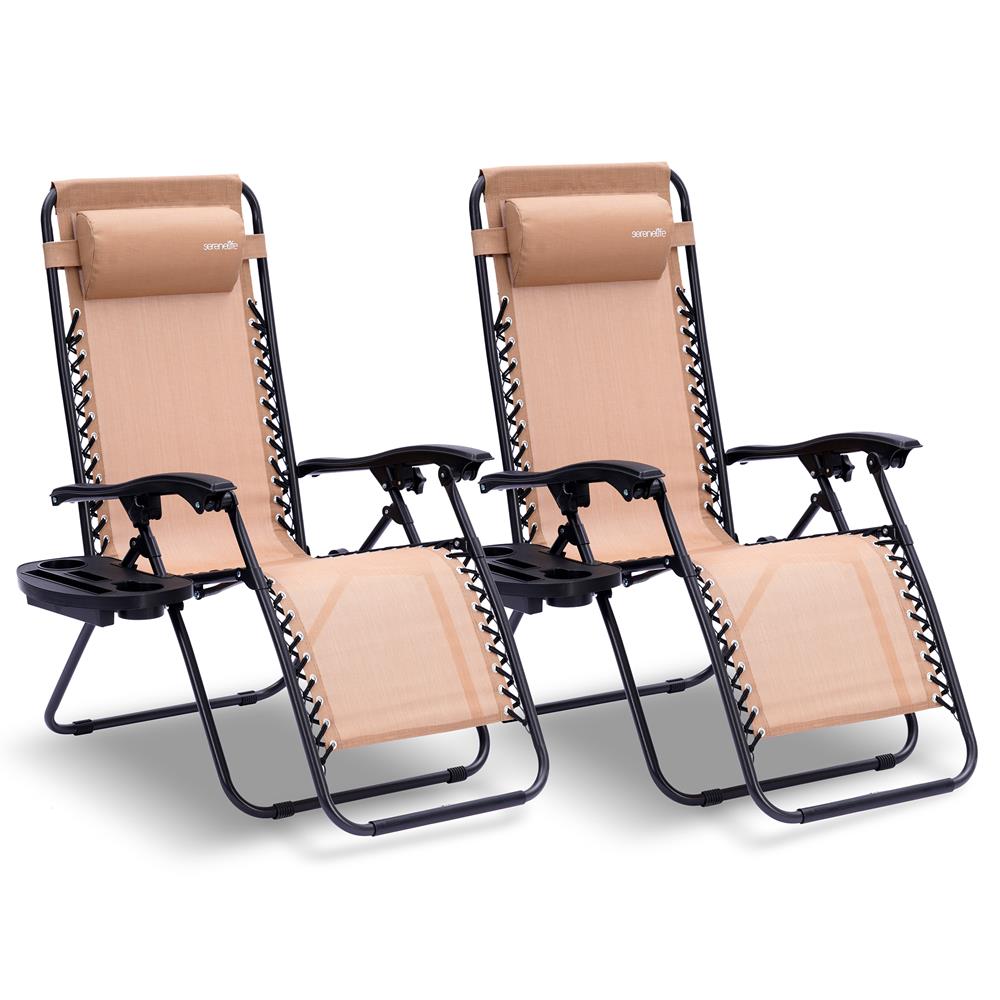 Premium Adjustable Zero Gravity Recliner Chair Set - Patio, Poolside, Camping & Outdoor Relaxation
