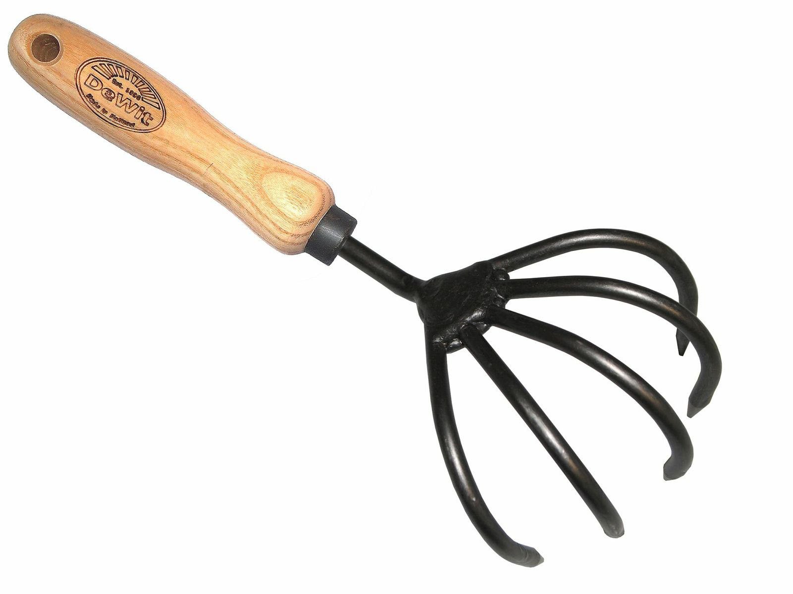 DeWit 5-Tine Short Handle Cultivator - Premium Garden Hoe & Soil Tiller Tool (Model 31-0903) for Weeding, Aerating & Preparing Garden Beds