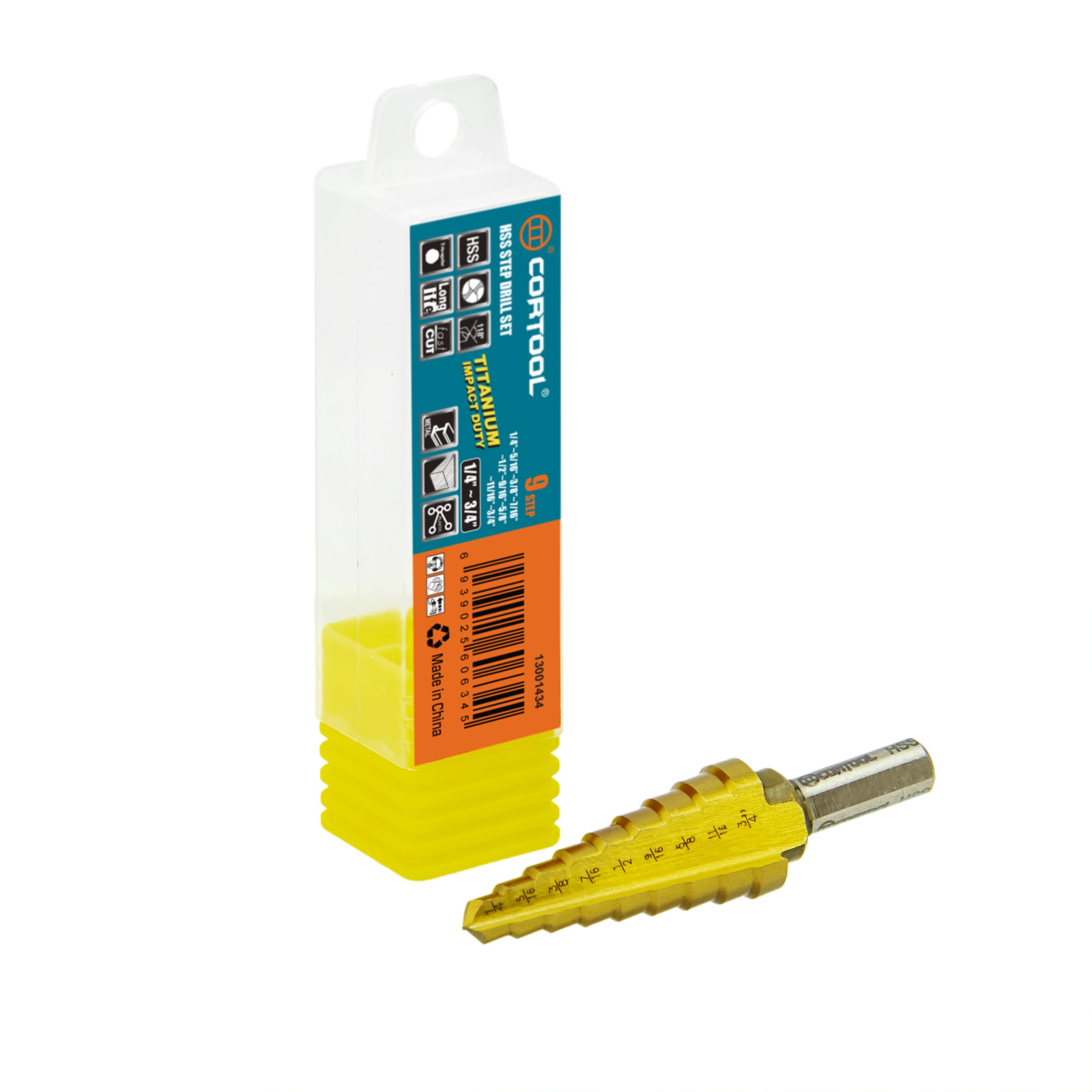 High-Speed Titanium Step Drill Bit Set (1/4