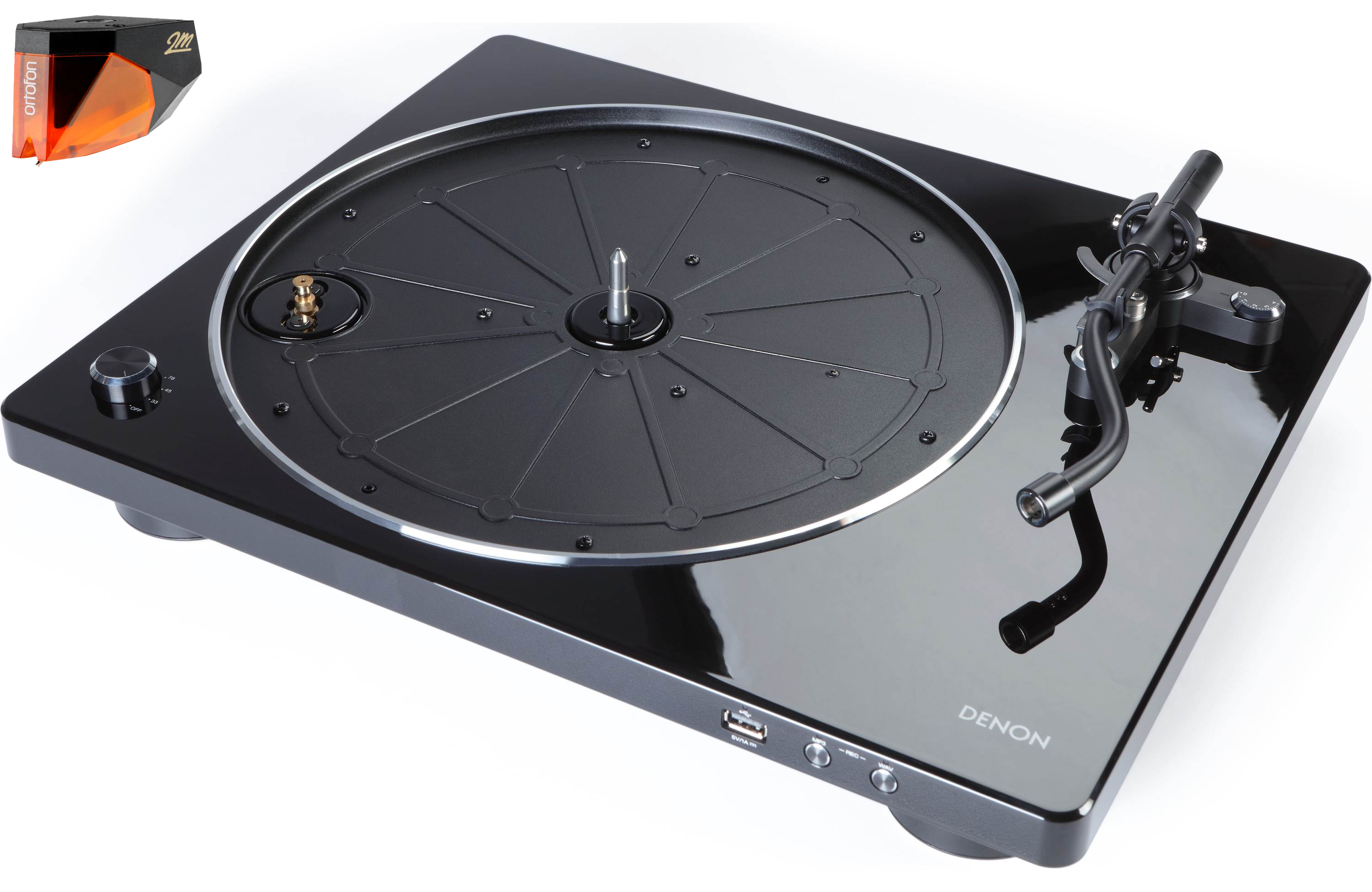 Denon DP-450USB Professional Turntable with Ortofon 2M Bronze Cartridge - Hi-Fi Vinyl Record Player for Audiophiles, Home DJ Setup & Vintage Music Collection (USB Recording & Bluetooth Connectivity)