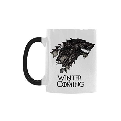 WECE Winter Is Coming Heat Sensitive Color Changing Coffee Mug - 11oz Funny Novelty Cup for Hot Drinks, Perfect for Game of Thrones Fans & Office Gifts