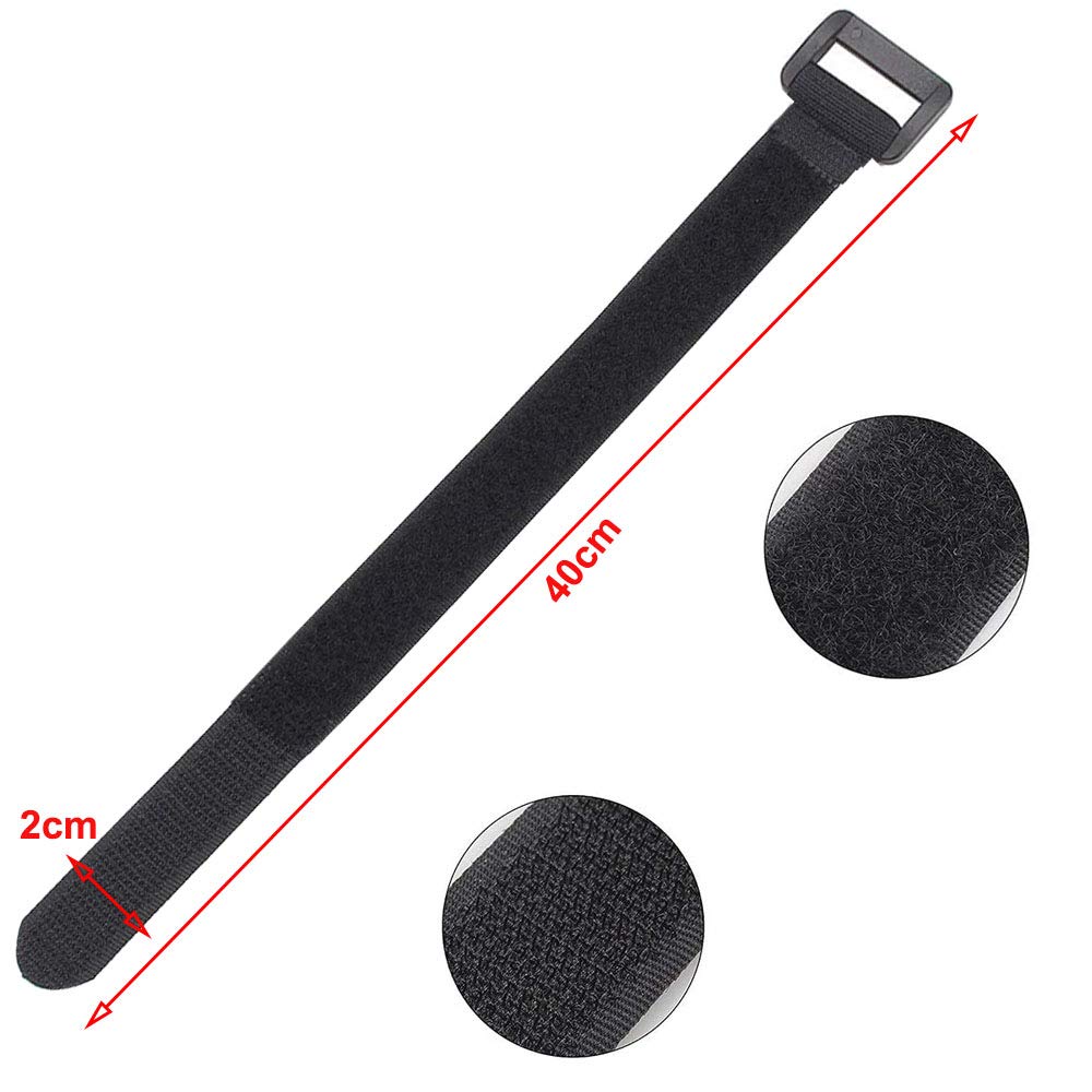 Aiqeer 30 Pack 40cm Black Reusable Hook and Loop Cable Ties - Adjustable Fastening Straps for Organizing Wires, Cords & Electronics - Perfect for Home Office, Computer Desk & TV Cable Management
