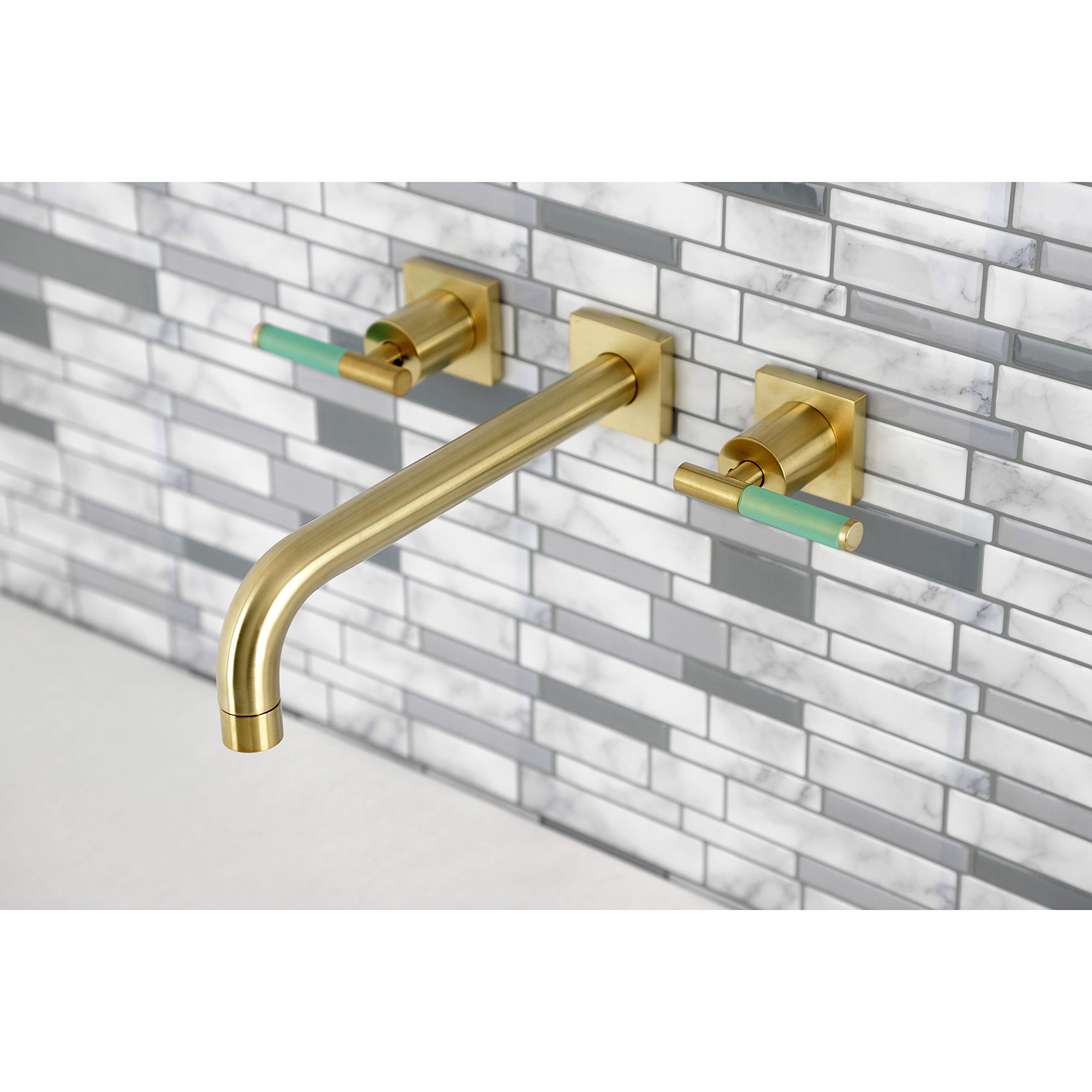 Kingston Brass KS6027CKL 10-Inch Brushed Brass Kaiser Tub Faucet - Perfect for Bathroom Renovation & Luxury Spa Experience