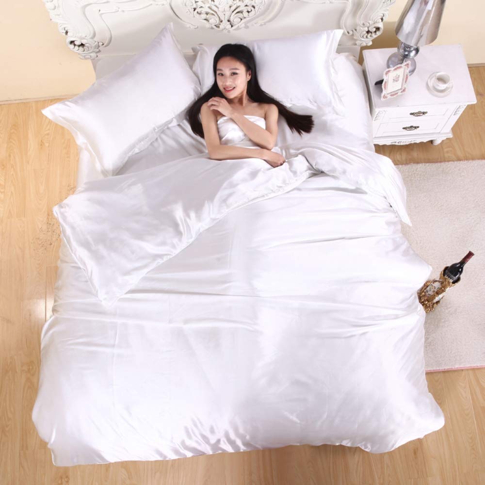 Angel's Bedding 3-Piece Silky Satin Duvet Cover Set - 100% Hypoallergenic Polyester, Full XL (88