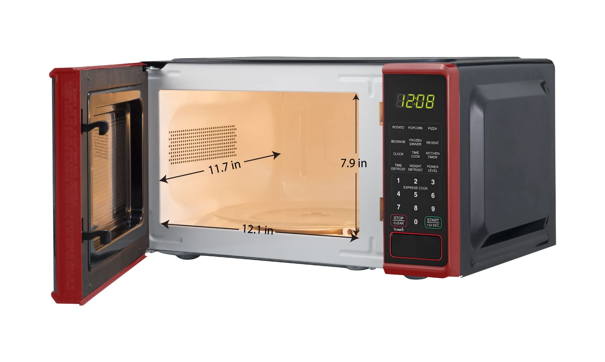 NAXXY 0.7 Cu Ft Compact Countertop Microwave Oven with 30-Second One-Touch Button - Fast Cooking & Reheating for Small Spaces - Perfect for Dorms, Offices & Small Kitchens (Red)