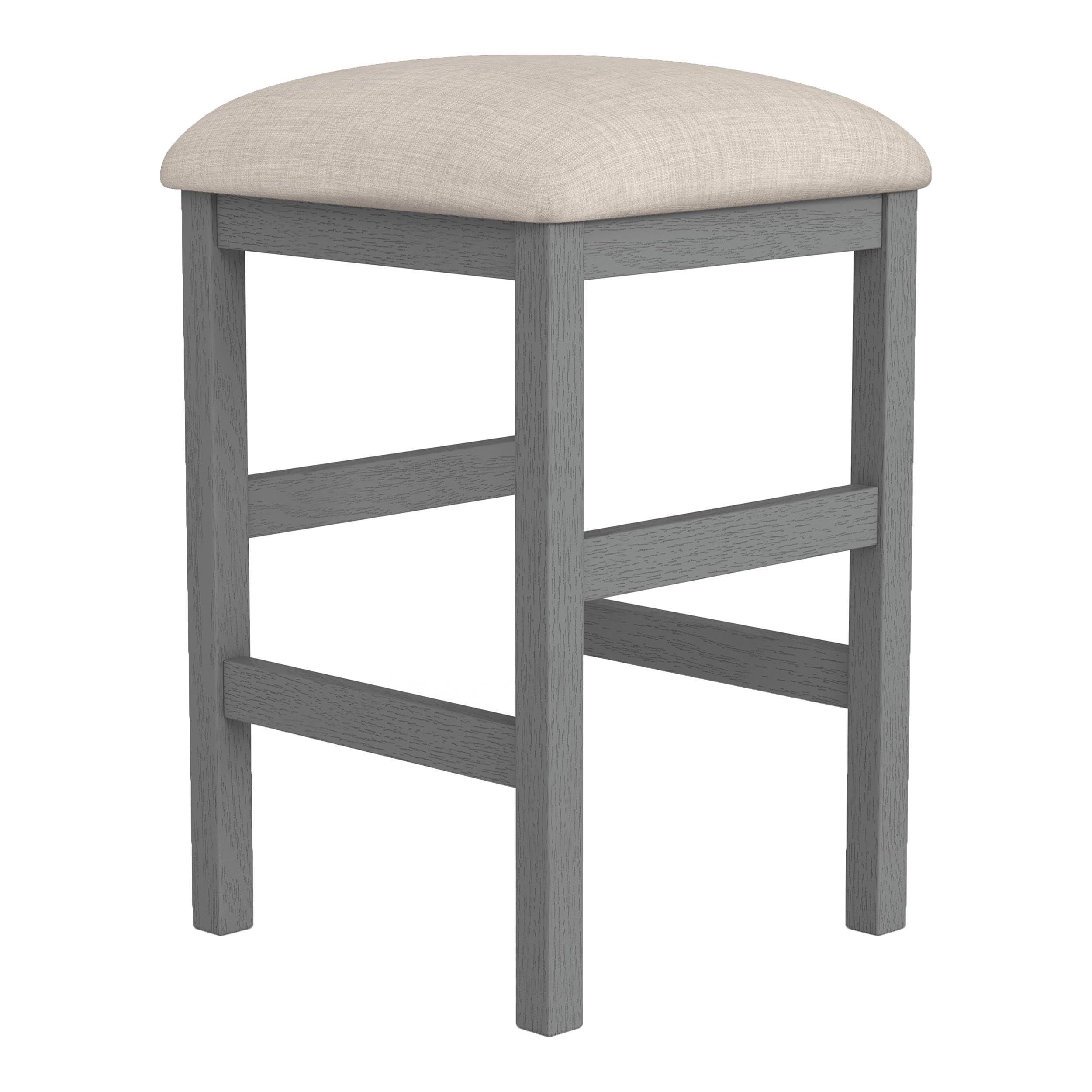 Ficus Wood Padded Counter Height Bar Stools Set of 2 - Gray Modern Kitchen Island Stools for Dining Room, Breakfast Nook & Home Bar