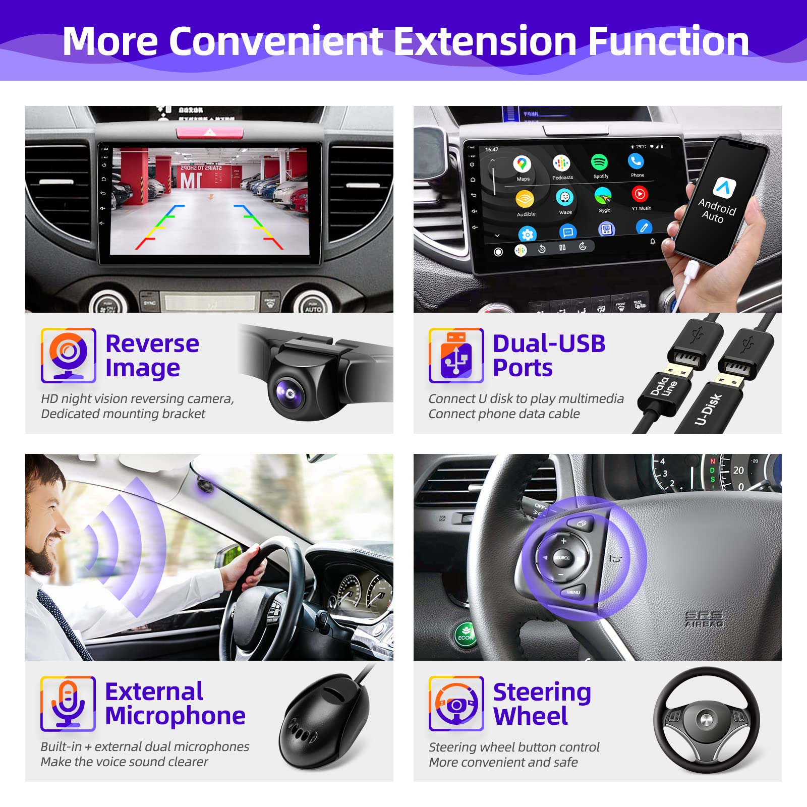 Android 11 Car Stereo with Wireless CarPlay & Android Auto - 8-Core 1280x720 IPS Touchscreen for Honda CRV 2012-2016 | Bluetooth GPS WiFi Navigation | Multimedia Player Head Unit | Perfect for Road Trips & Daily Commutes