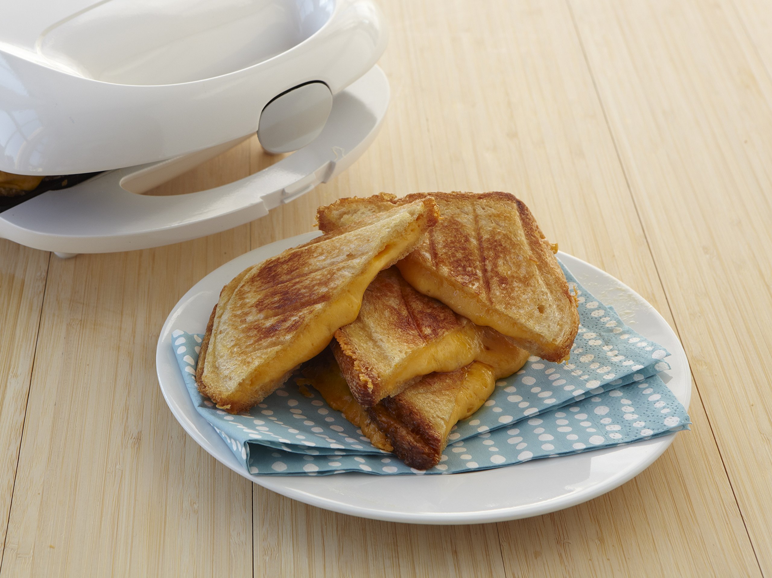 IMUSA 2-Slot Electric Sandwich Maker - White (GAU-80108) with Indicator Lights | Perfect for Quick Breakfasts, Lunches & Snacks at Home or Office