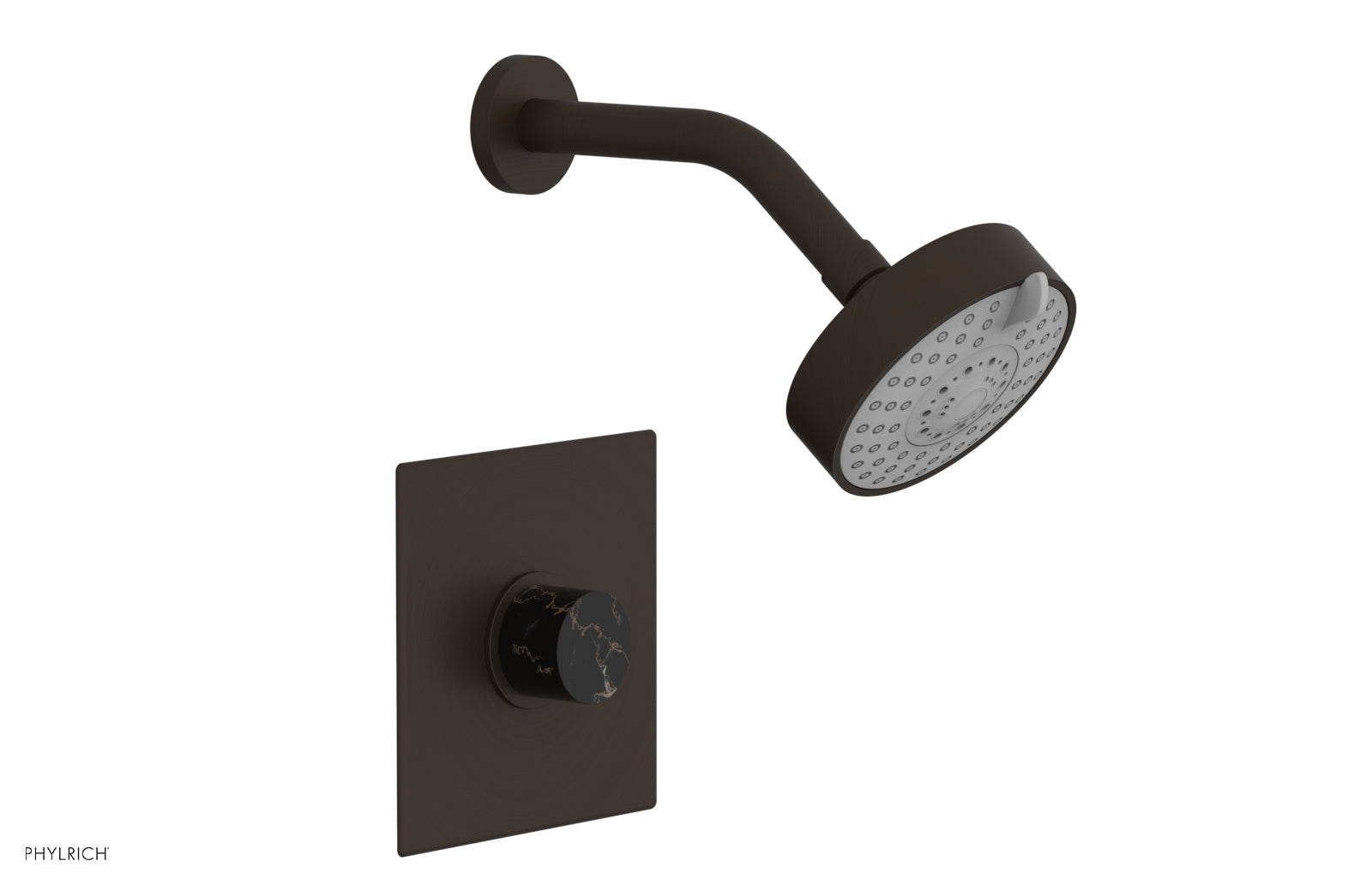BASIC II Pressure Balance Shower Set with Black Marble Handle - 230S 23 Series for Modern Bathroom & Spa Experience