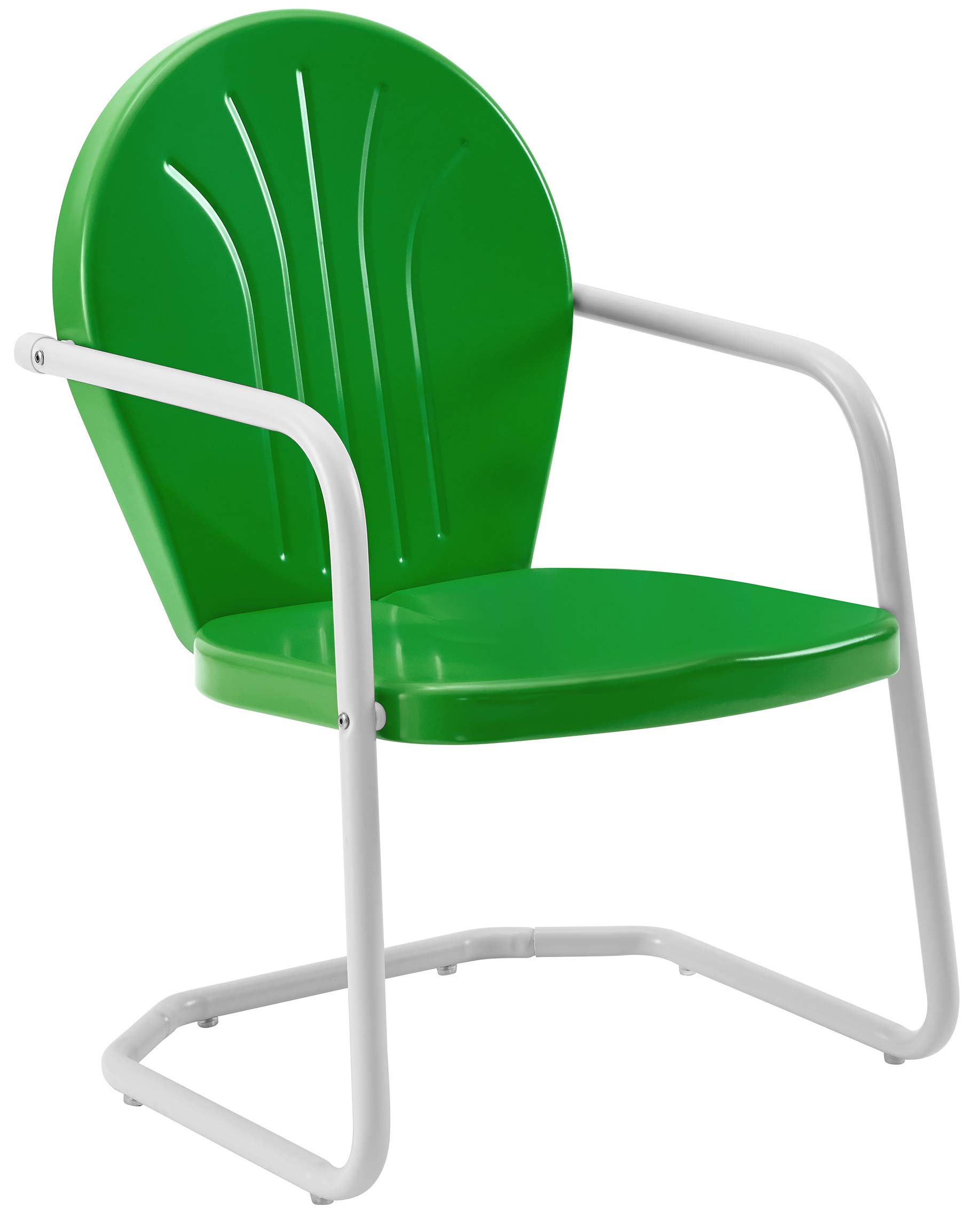 Crosley Griffith 2-Piece Retro Metal Outdoor Chair & Loveseat Set - Grasshopper Green Patio Furniture for Porch, Garden, Backyard & Poolside Relaxation