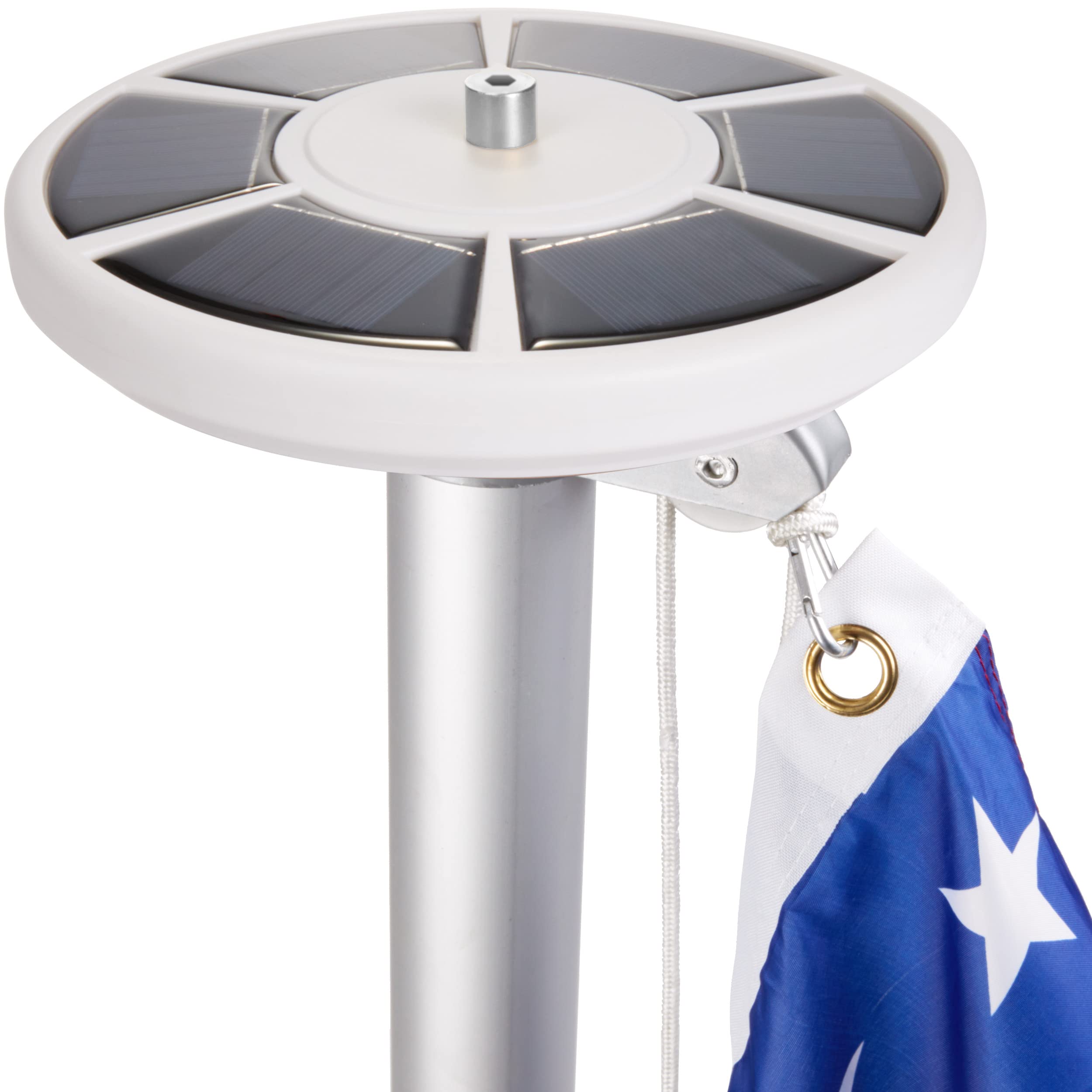 BRUBAKER 13 Ft Aluminum Flagpole Kit with 3x5 Ft American Flag & Solar Lights - Heavy Duty In-Ground Flag Pole Set for Patriotic Home & Business Decor, Perfect for Front Yard, Garden, and Commercial Buildings