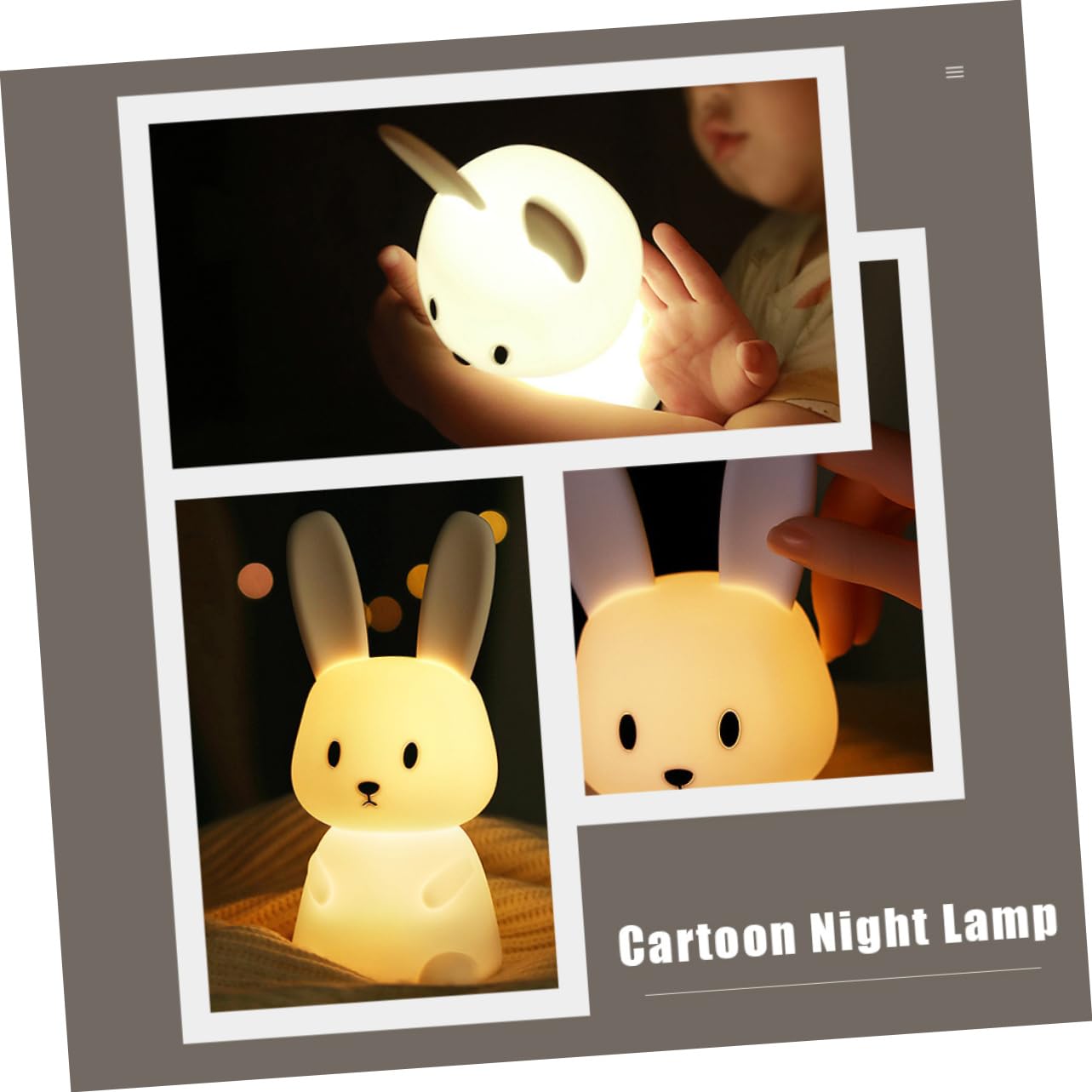 ARTIBETTER 6-Pack LED Night Light - Cute Rabbit Nightlight, Decorative Cartoon Night Lamp, USB Rechargeable, Perfect for Kids Room, Nursery, Birthday Gifts & Bedside Lighting