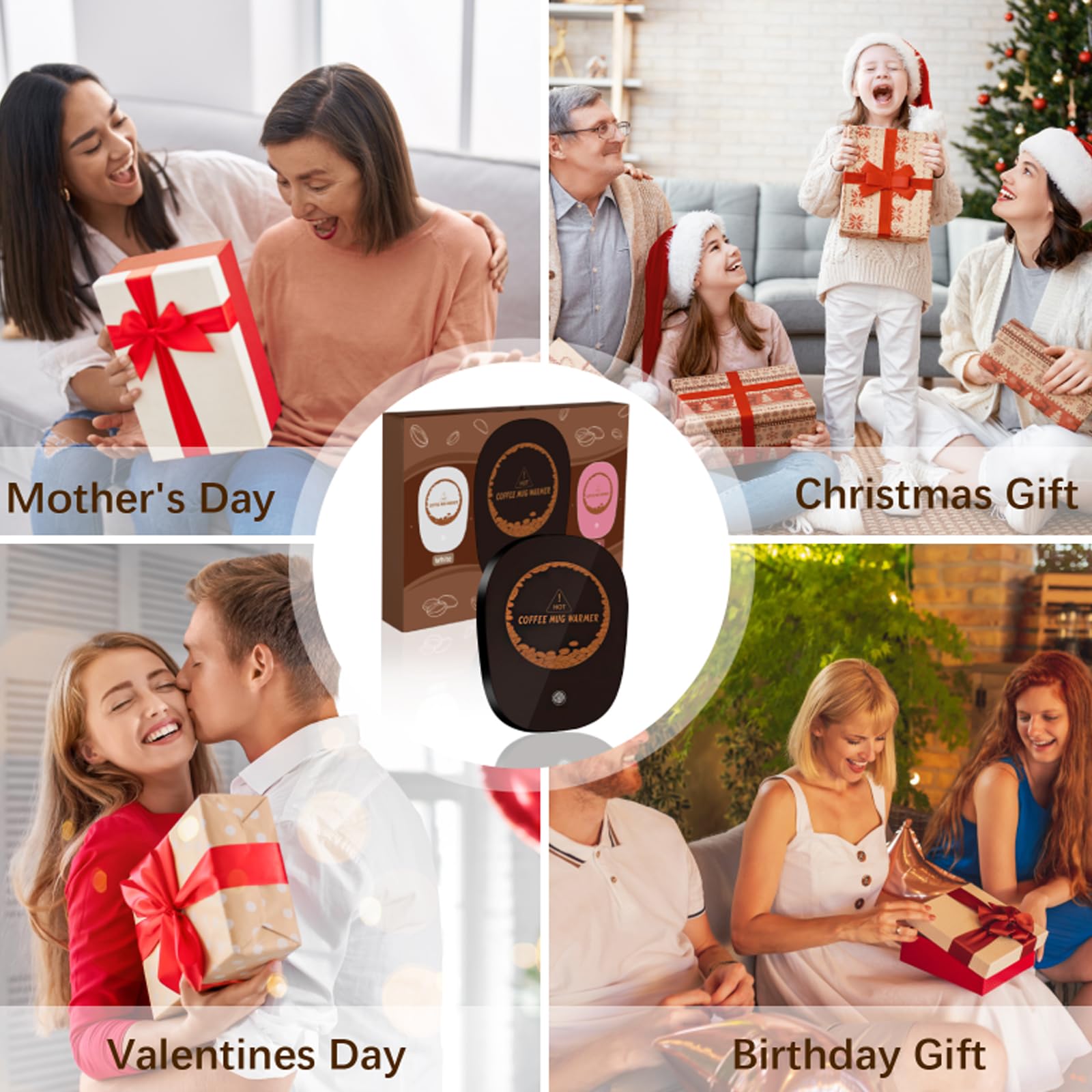 3-Temperature Adjustable Coffee Warmer for Desk - USB-Powered Mug Warmer for Office, Home & Travel - Perfect for Keeping Coffee, Tea & Beverages Hot All Day