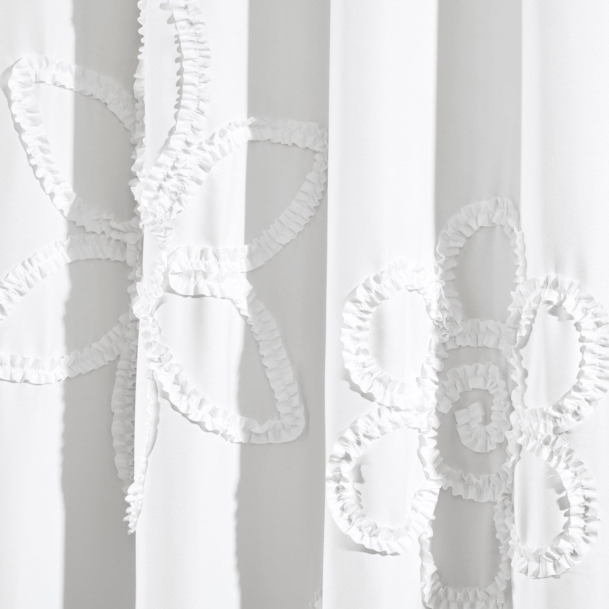 Elegant Ruffle Flower Window Curtain Panel Set - Blackout Sheer Drapes for Living Room & Bedroom - Home Decor & Privacy Protection