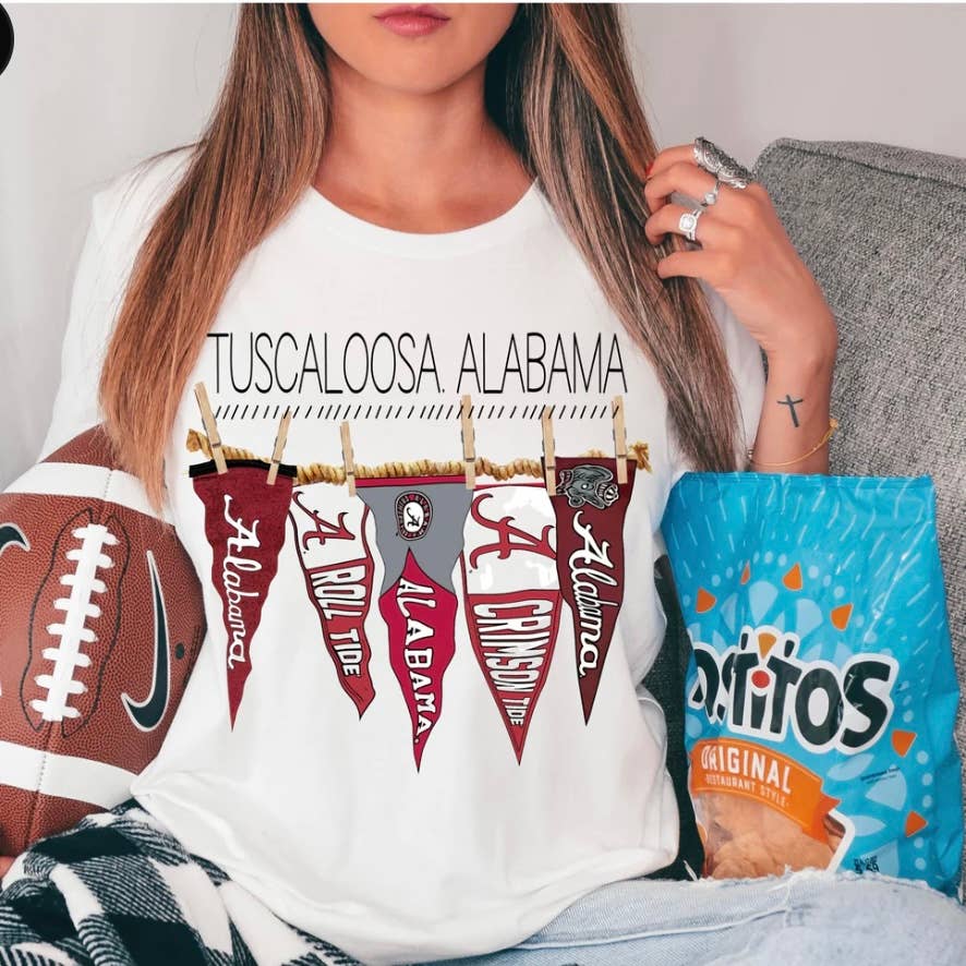 Alabama State Pennant T-Shirt - Vintage Style College Football Fan Apparel for Men & Women - Perfect for Game Day, Tailgating & School Spirit Events