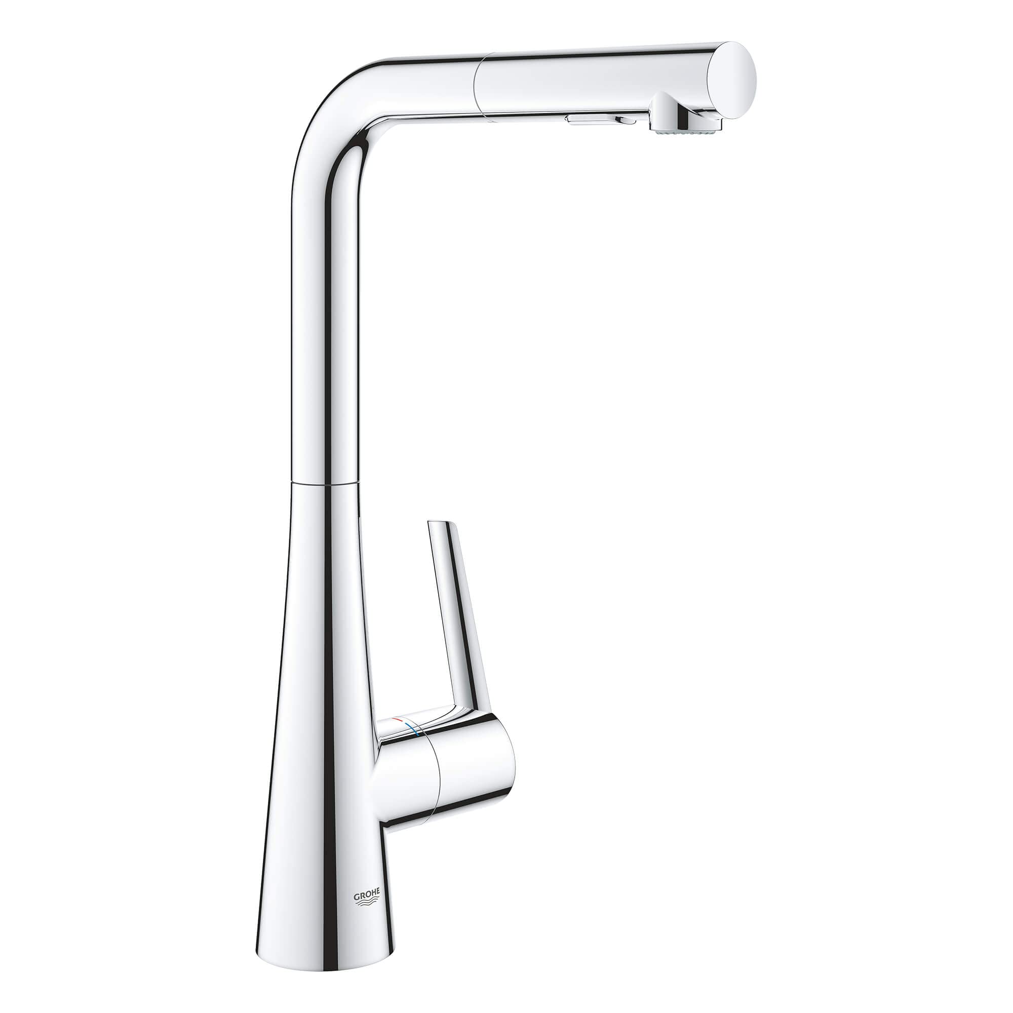 GROHE 33893002 Zedra Pull-Out Kitchen Faucet in Chrome Finish - Modern Design for Easy Dishwashing & Food Prep | Perfect for Home Kitchens & Restaurants