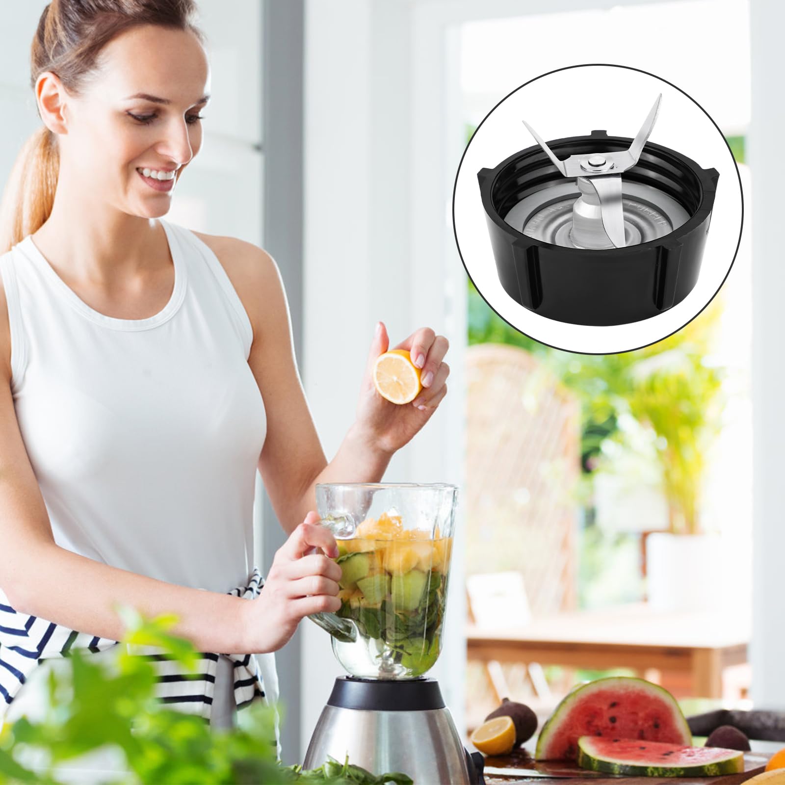 7-Piece Oster Blender Replacement Parts Set - Ice Blade, Jar Base Cap, Coupling Stud, Slinger Pin & 4 Rubber Gaskets - Compatible with Osterizer Blenders | Perfect for Smoothies, Shakes & Crushing Ice at Home