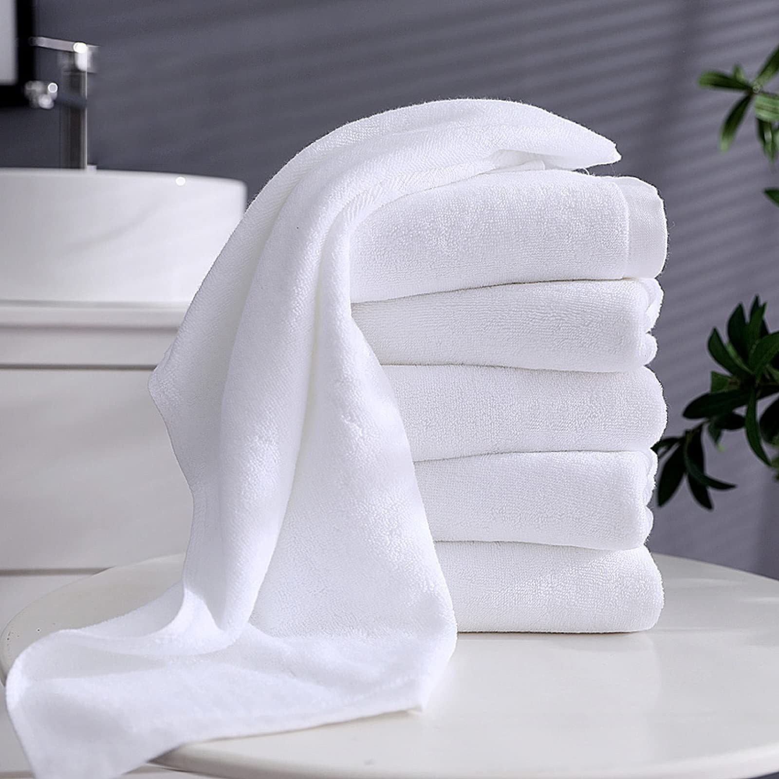 Premium 600GSM Cotton Bath Towel Set - 75x150cm Large White Bath & Shower Towels for Home, Hotel, Spa - Soft & Absorbent Face & Body Towels for Daily Use & Luxury Relaxation