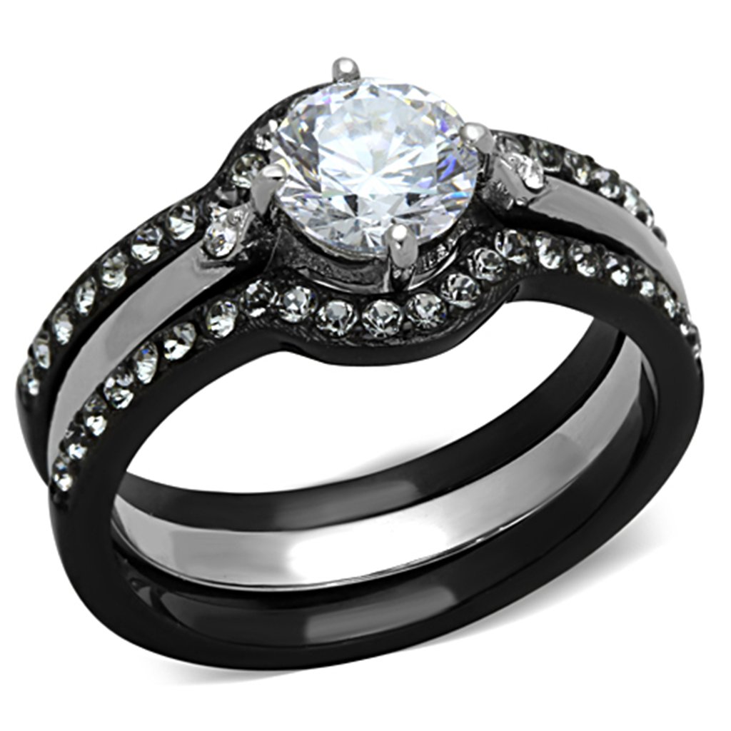 His & Her Wedding Rings Set - Stainless Steel & Titanium Bands for Couples