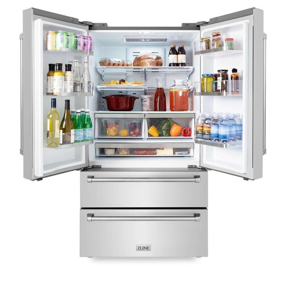 ZLINE 30-inch Stainless Steel Kitchen Package - Refrigerator, Gas Rangetop, Range Hood, Wall Oven & Dishwasher (5KPR RTRH30 AWSDWV) - Perfect for Modern Home Chefs & Kitchen Remodels