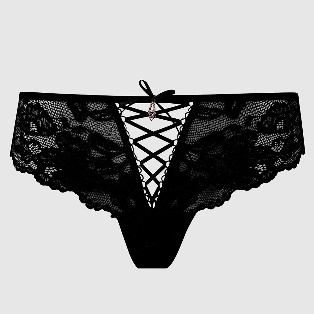 House of Desire Bella Strappy Lace Tanga Panty - Sexy Women's Underwear for Date Night & Special Occasions
