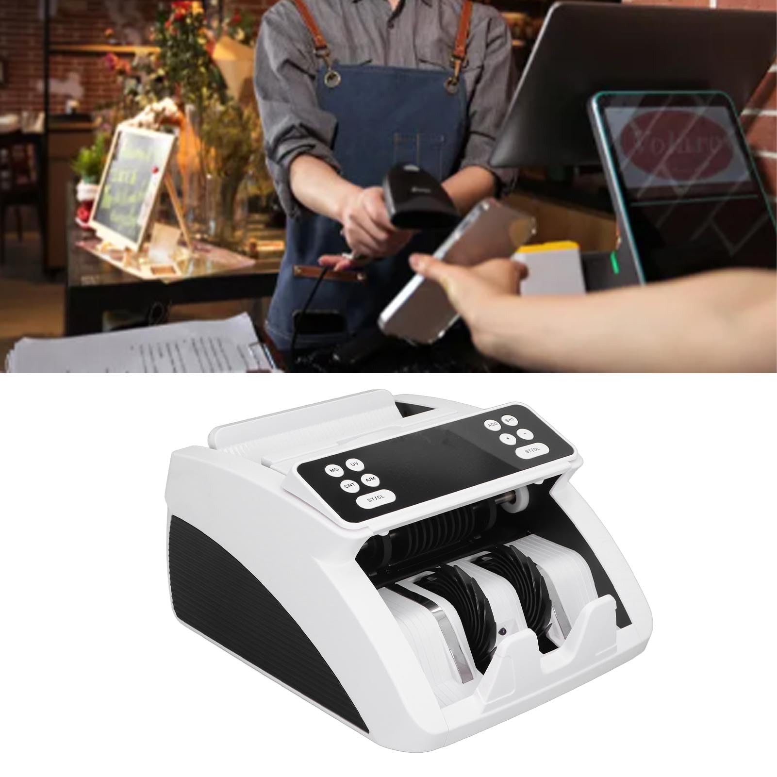 Mixed Denomination Money Counter Machine - High-Speed Bill Counter with Multi-Currency Value Counting for Business | Perfect for Banks, Retail Stores & Cash-Intensive Businesses