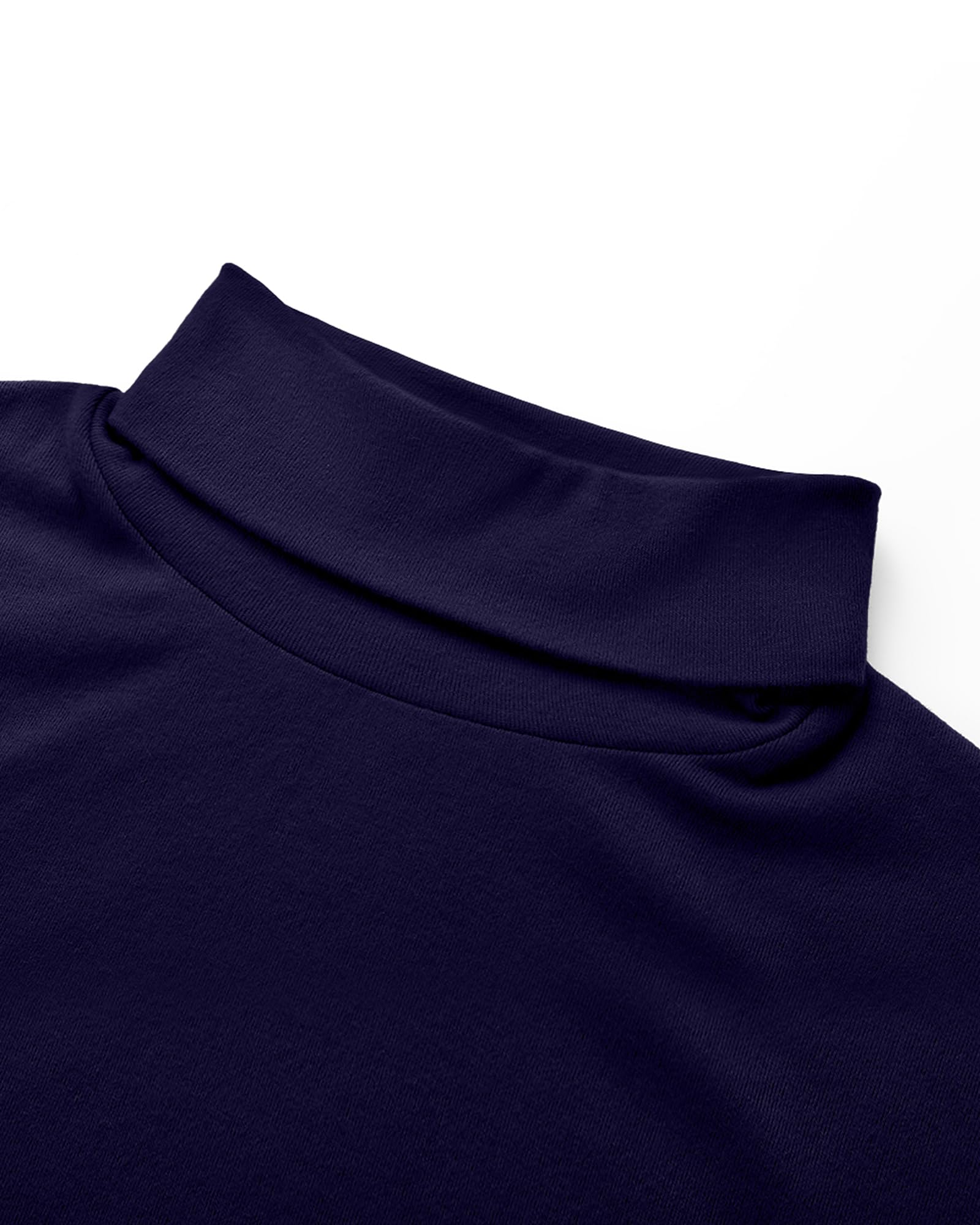 Ficerd 3 Pack Men's Big and Tall Turtleneck Shirts - 100% Cotton Long Sleeve Thermal Tops for Winter, Plus Size Loose Fit Basic Tee for Casual Wear & Layering
