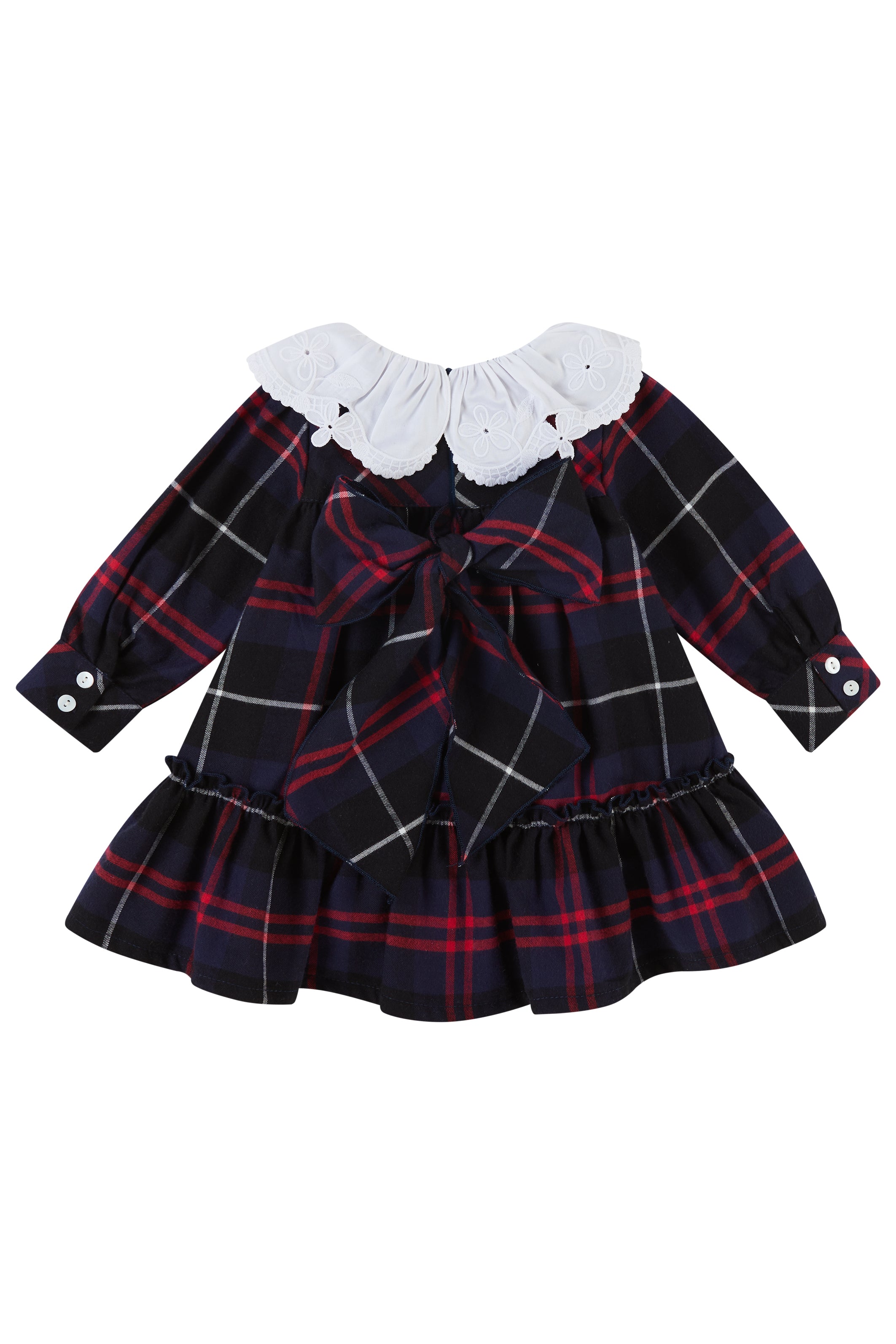 Yvette Women's Navy Tartan Plaid Dress - Elegant A-Line Style for Office, Party & Holiday Events