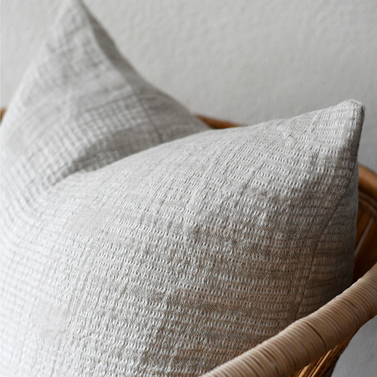 Premium White Sand French Linen Pillow - Soft & Breathable Decorative Throw Pillow for Sofa, Bed, Living Room & Nursery