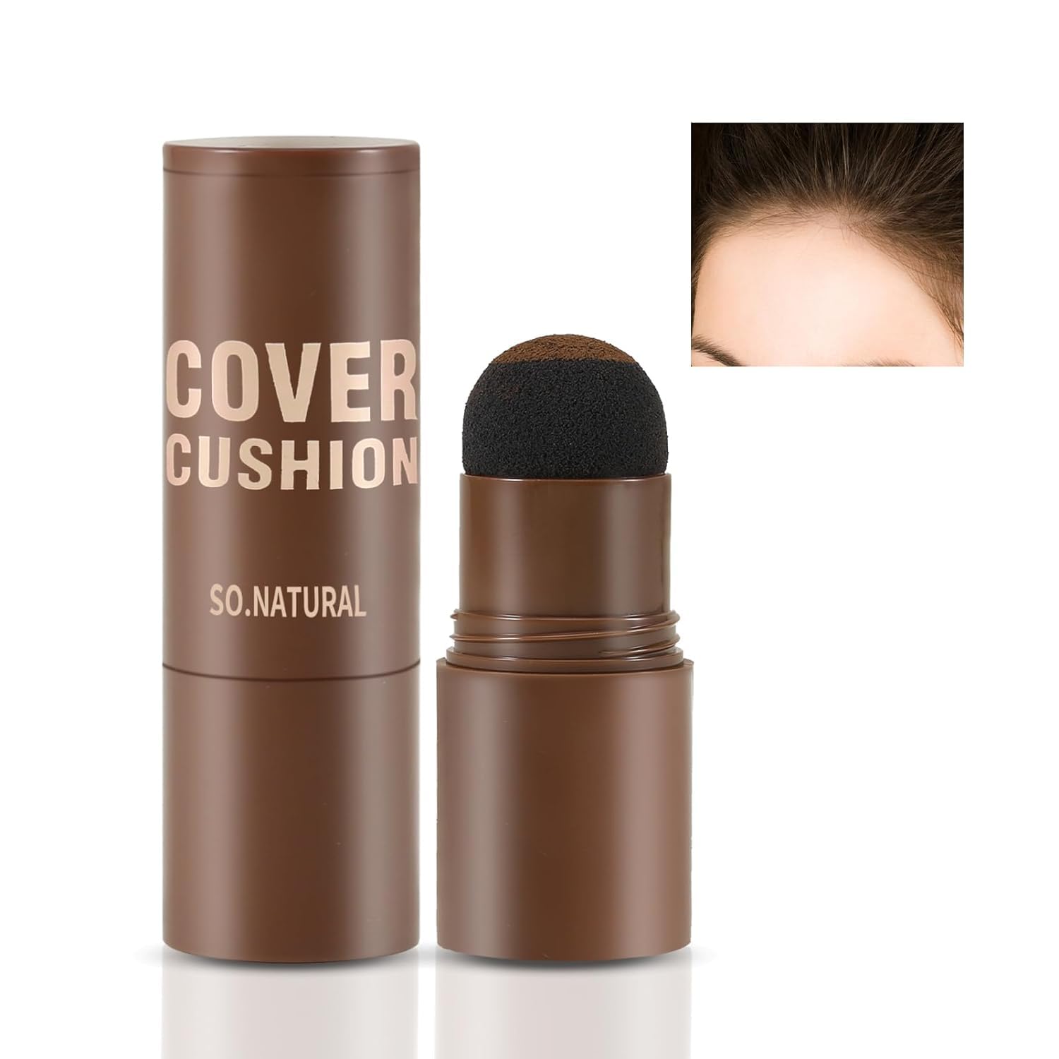 PRIMIL Hairline Powder Stick - Professional Waterproof Hair Root Touch Up for Thinning Hair, Medium Brown (1 Count) | Long-Lasting Pigmented Hair Shading Sponge Pen | Perfect for Daily Use, Travel & Quick Hairline Cover Up